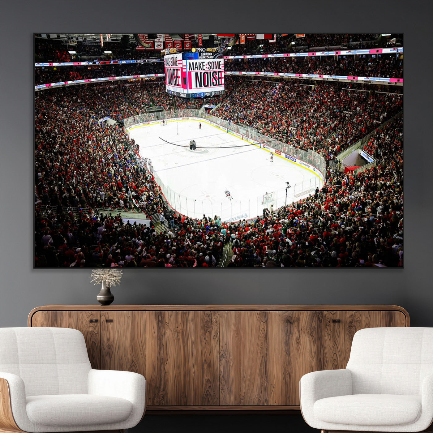 SEG-FC-51X34_Oversize - PNC Arena Raleigh North Carolina Hurricanes Hockey Stadium Wall Art Canvas, North Carolina