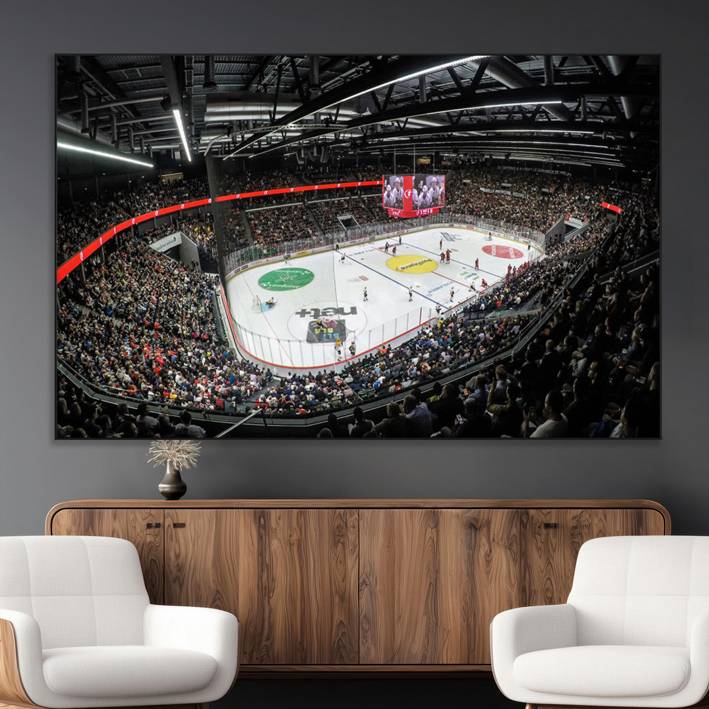 SEG-FC-51X34_Oversize - Vaudoise Lausanne Ice Hockey Arena Stadium Wall Art Canvas, Vaudoise Lausanne Ice Hockey Canvas