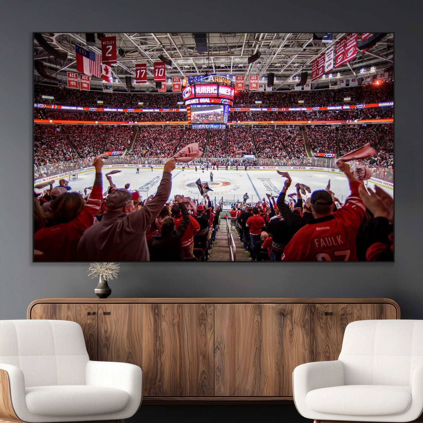 SEG-FC-51X34_Oversize - Carolina Hurricanes Ice Hockey Stadium Wall Art, Carolina Hurricanes Canvas Print