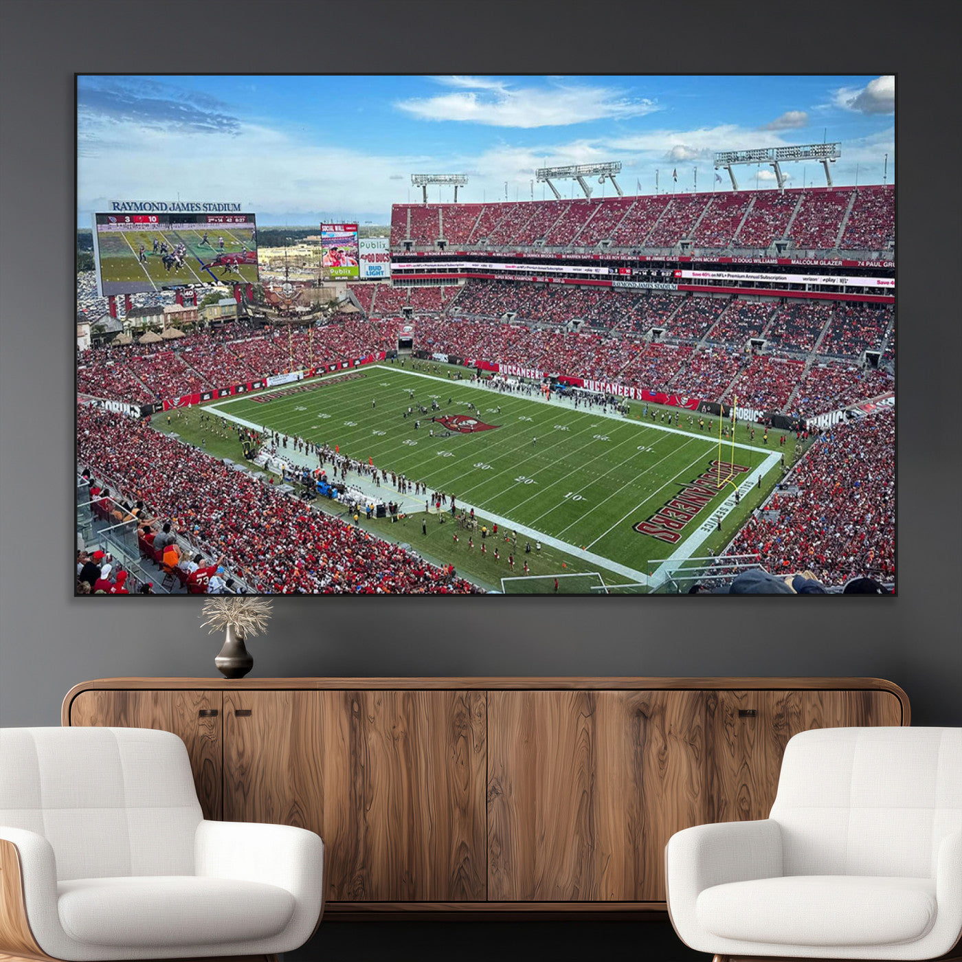 SEG-FC-51X34_Oversize - Florida Tampa Raymond James Stadium Wall Art Canvas Print - NFL Football Stadium Print Canvas