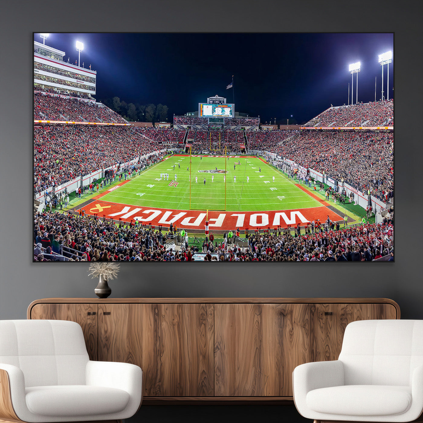SEG-FC-51X34_Oversize - NC State Wolfpack Canvas Print - Raleigh Carter-Finley Stadium Wall Art, Football Team Canvas Print