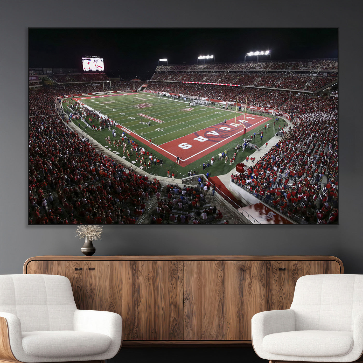SEG-FC-51X34_Oversize - Houston Cougars Football Team Print - Houston TDECU Stadium Wall Art Canvas Print