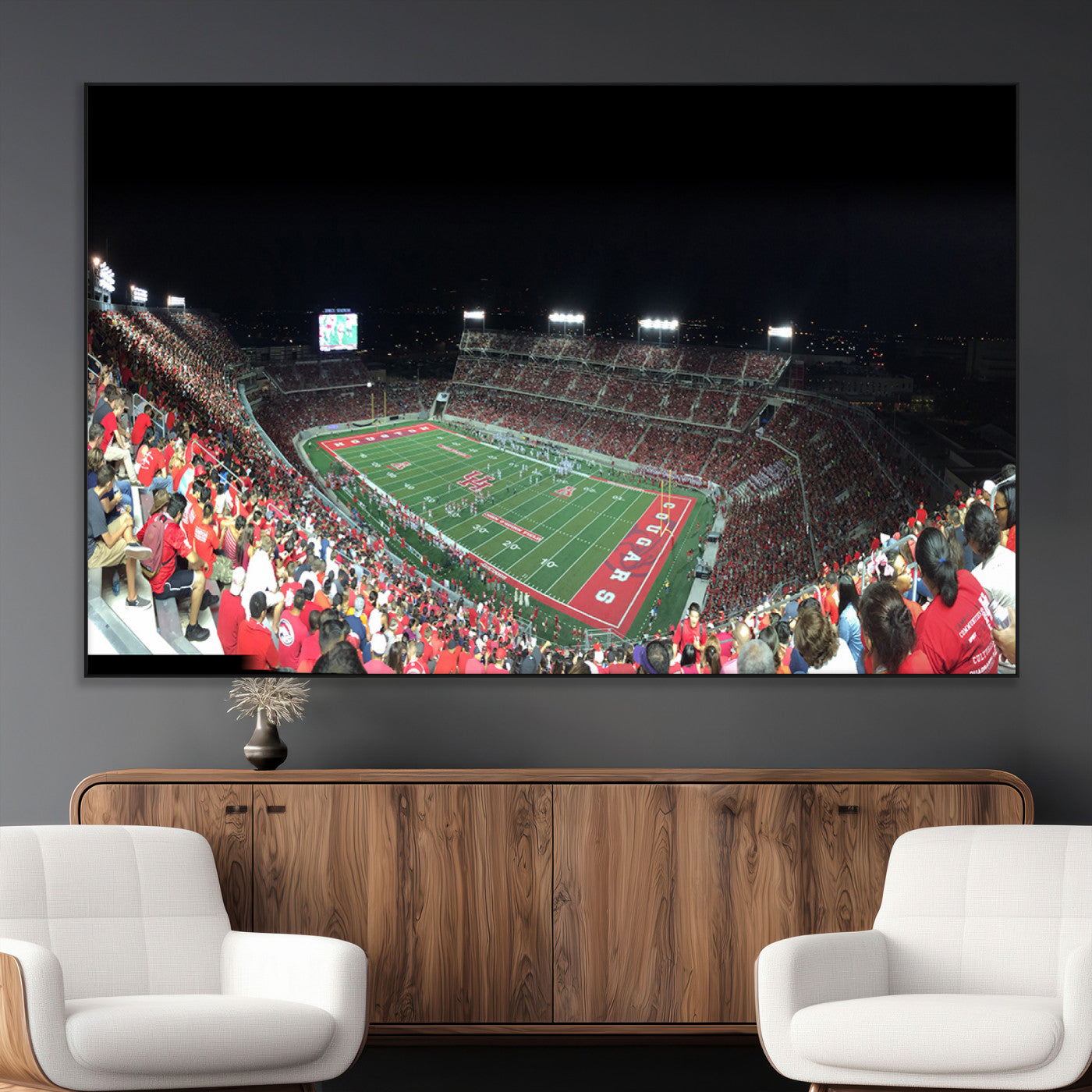 SEG-FC-51X34_Oversize - Houston Cougars Football Team Print - Houston TDECU Stadium Wall Art Canvas Print