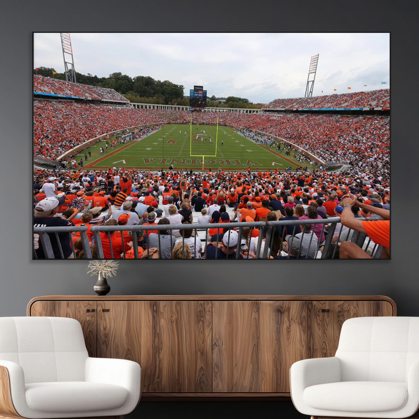 SEG-FC-51X34_Oversize - Virginia Cavaliers Football Team Print - Charlottesville Scott Stadium Print Wall Art Canvas