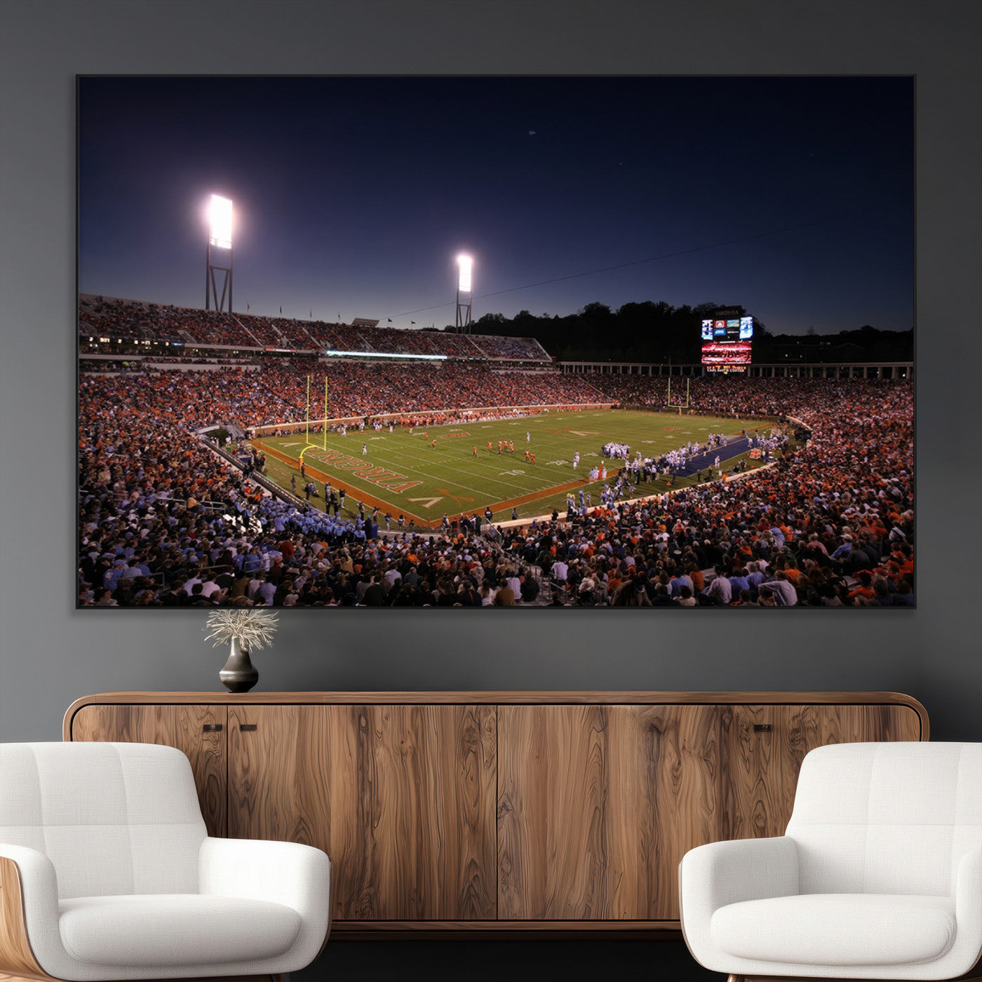 SEG-FC-51X34_Oversize - Virginia Cavaliers Football Team Print - Charlottesville Scott Stadium Canvas Print Wall Art