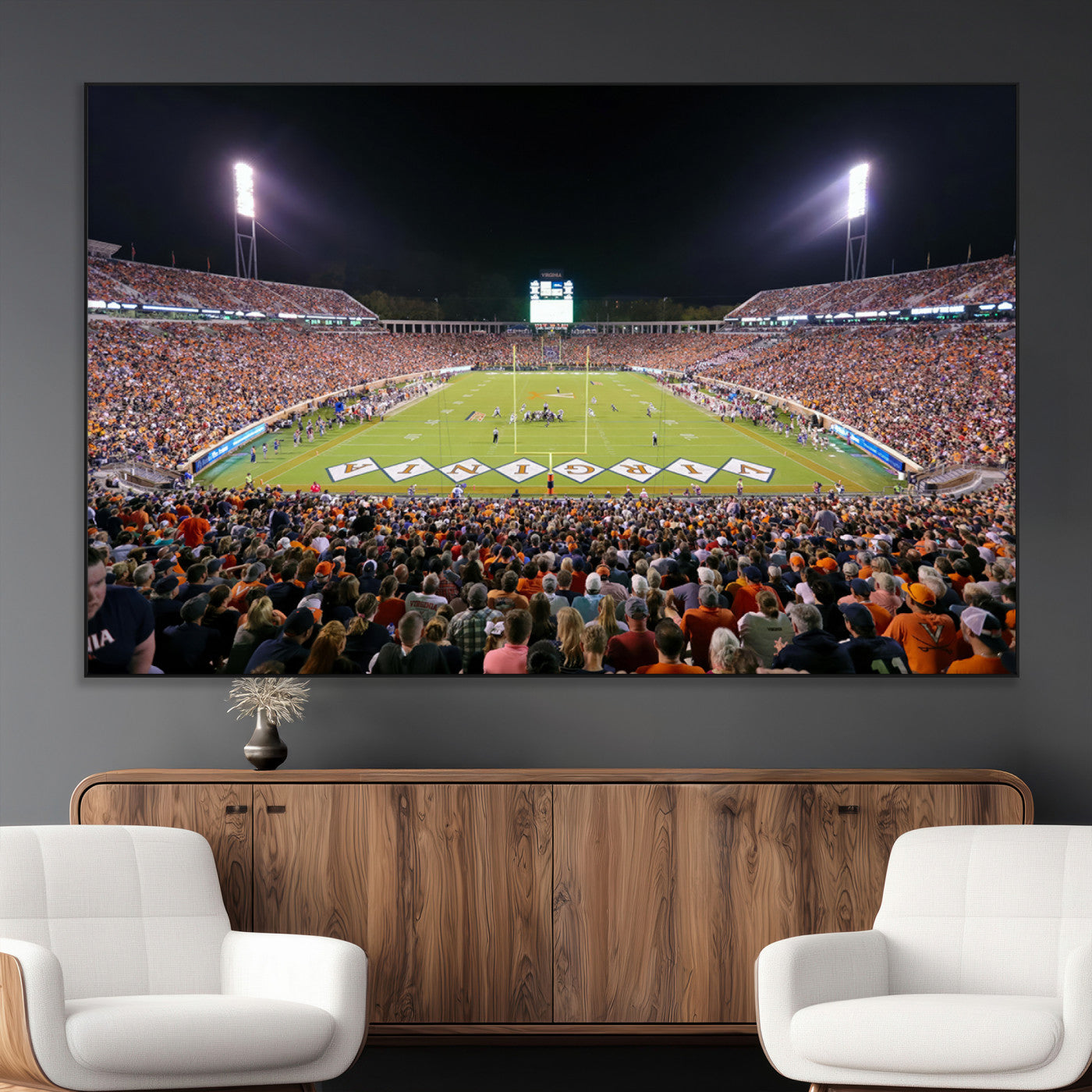 SEG-FC-51X34_Oversize - Virginia Cavaliers Football Team Print - Charlottesville Scott Stadium Wall Art Canvas Print