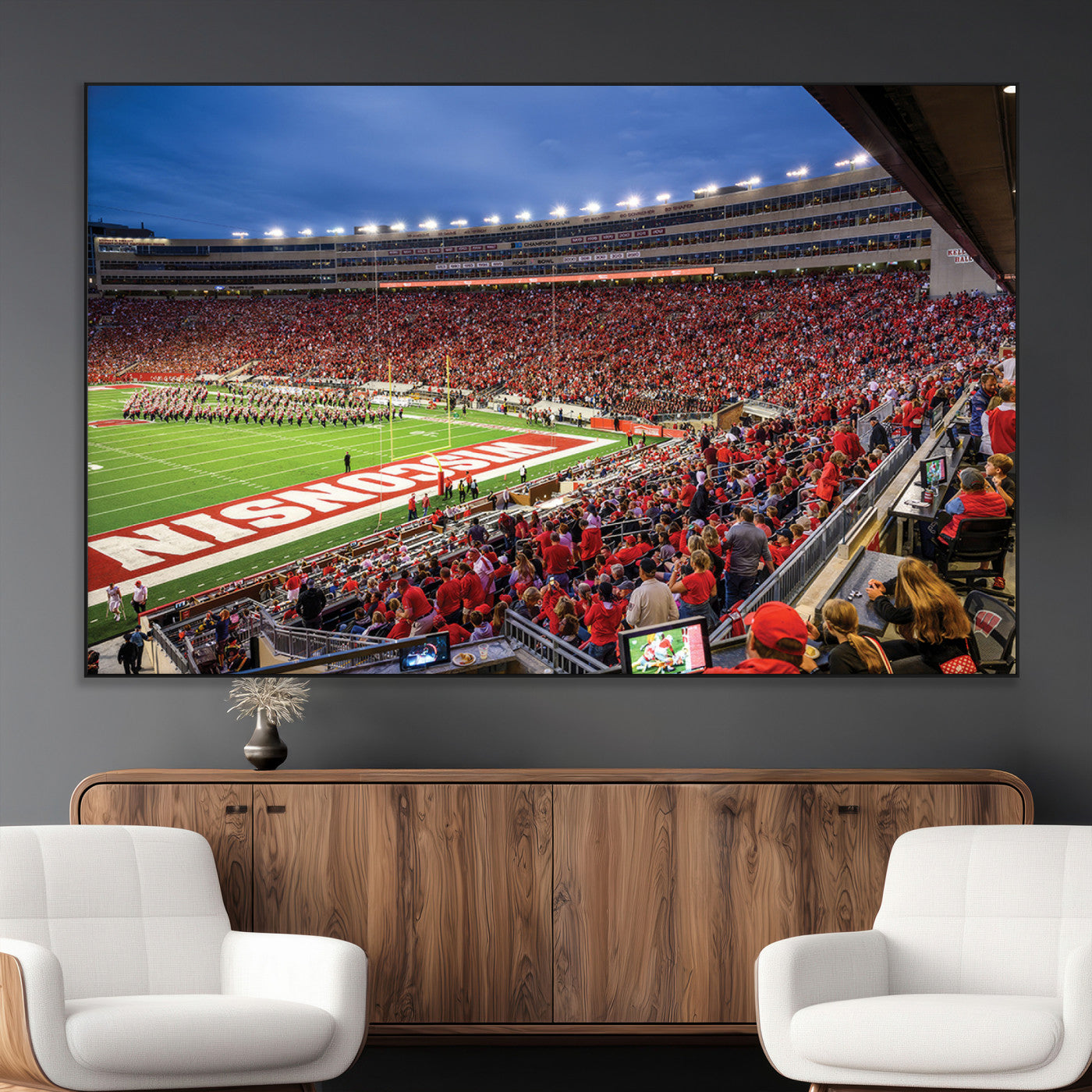 SEG-FC-51X34_Oversize - Wisconsin Badgers Football Team Print - Madison Camp Randall Stadium Wall Art, Wisconsin Badgers