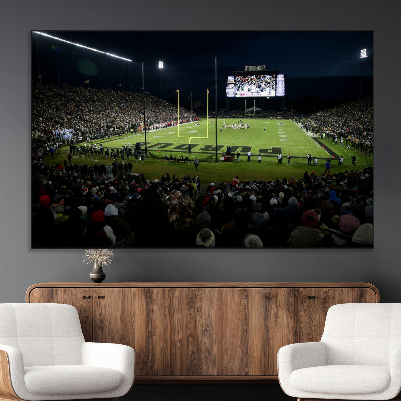 SEG-FC-51X34_Oversize - Purdue Boilermakers Football Team Print - West Lafayette Ross–Ade Stadium Wall Art Canvas Print