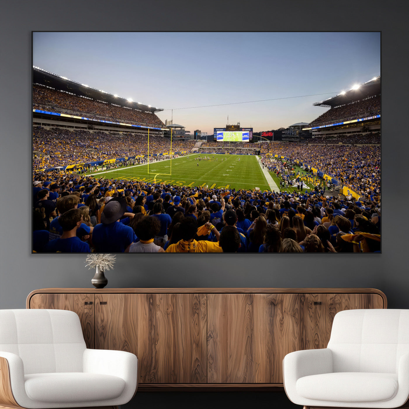 SEG-FC-51X34_Oversize - Pittsburgh Panthers Football Team Print - Pittsburgh Acrisure Stadium Wall Art Canvas Print