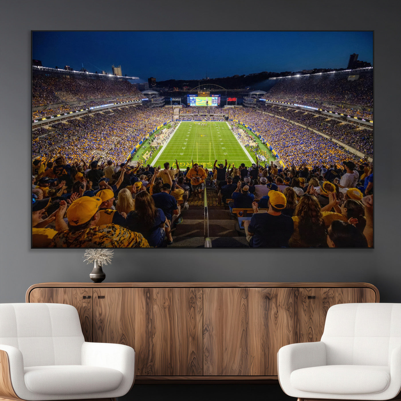 SEG-FC-51X34_Oversize - Pittsburgh Panthers Football Team Print - Pittsburgh Acrisure Stadium Wall Art Canvas Print