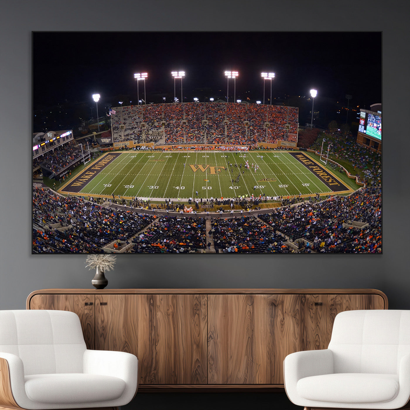 SEG-FC-51X34_Oversize - Demon Deacons Print Canvas, Football Team Print - Winston-Salem Allegacy Federal Credit Union