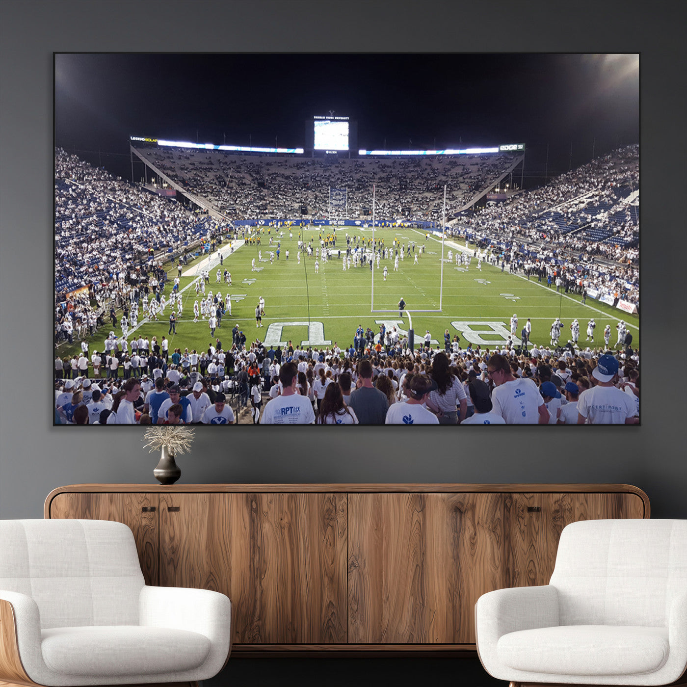 SEG-FC-51X34_Oversize - Brigham Young University Cougars Football Print Canvas - Provo LaVell Edwards Stadium Wall Art