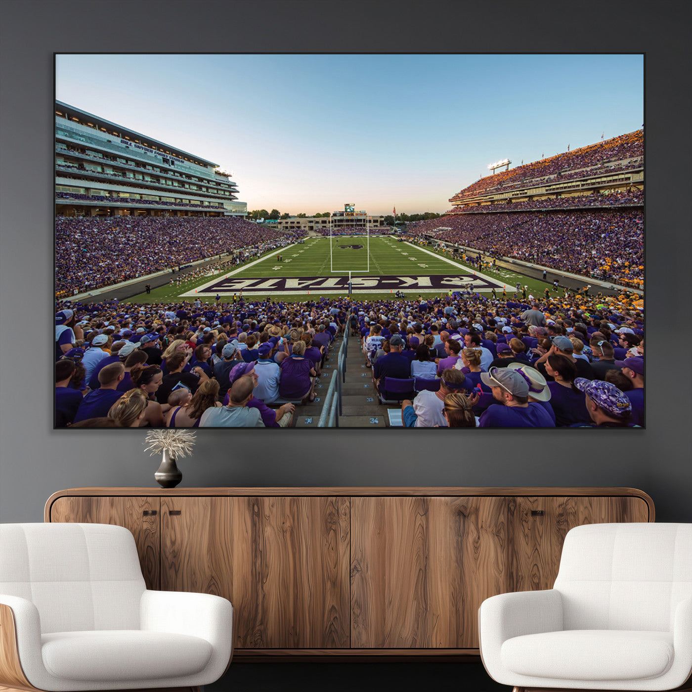 SEG-FC-51X34_Oversize - Kansas State University Wildcats Football Team Print - Manhattan Bill Snyder Family Football Stadium