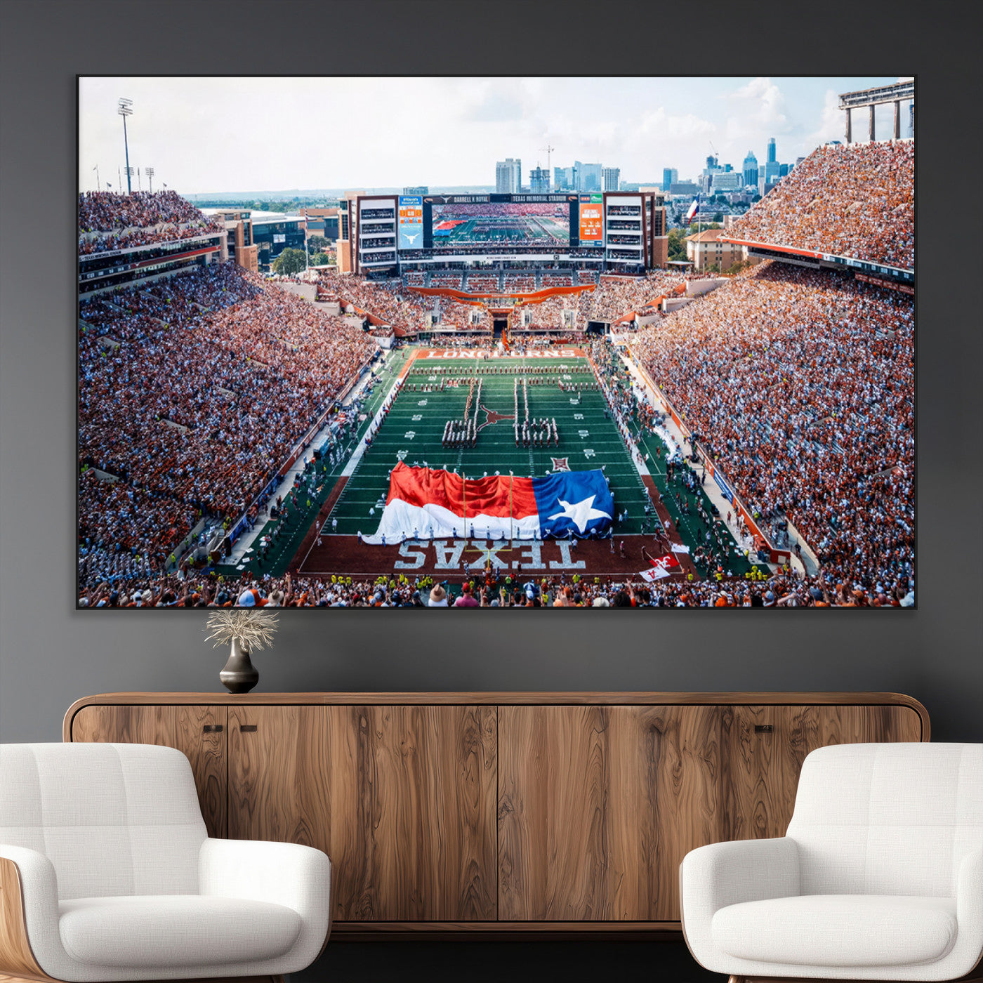 SEG-FC-51X34_Oversize - University of Texas Longhorns Football Team Canvas Print - Austin Darrell K Royal-Texas Memorial