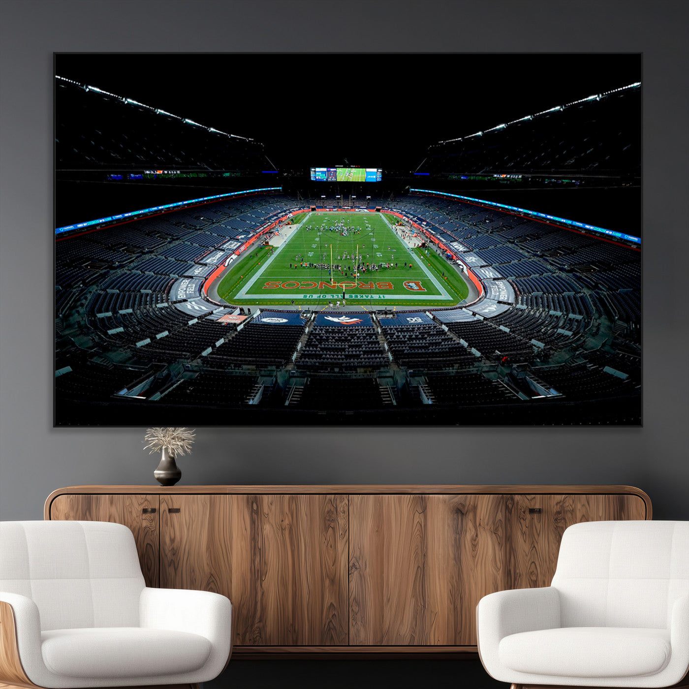SEG-FC-51X34_Oversize - Denver Broncos Football Team Print Canvas- Denver Empower Field at Mile High Stadium Wall Art Canvas