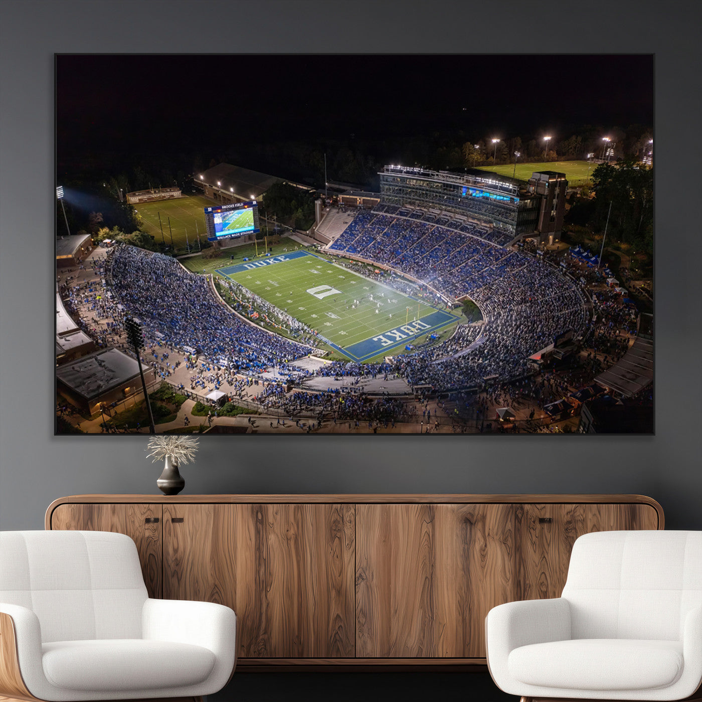 SEG-FC-51X34_Oversize - Duke University Blue Devils Football Print Canvas - Durham Wallace Wade Stadium Wall Art Canvas