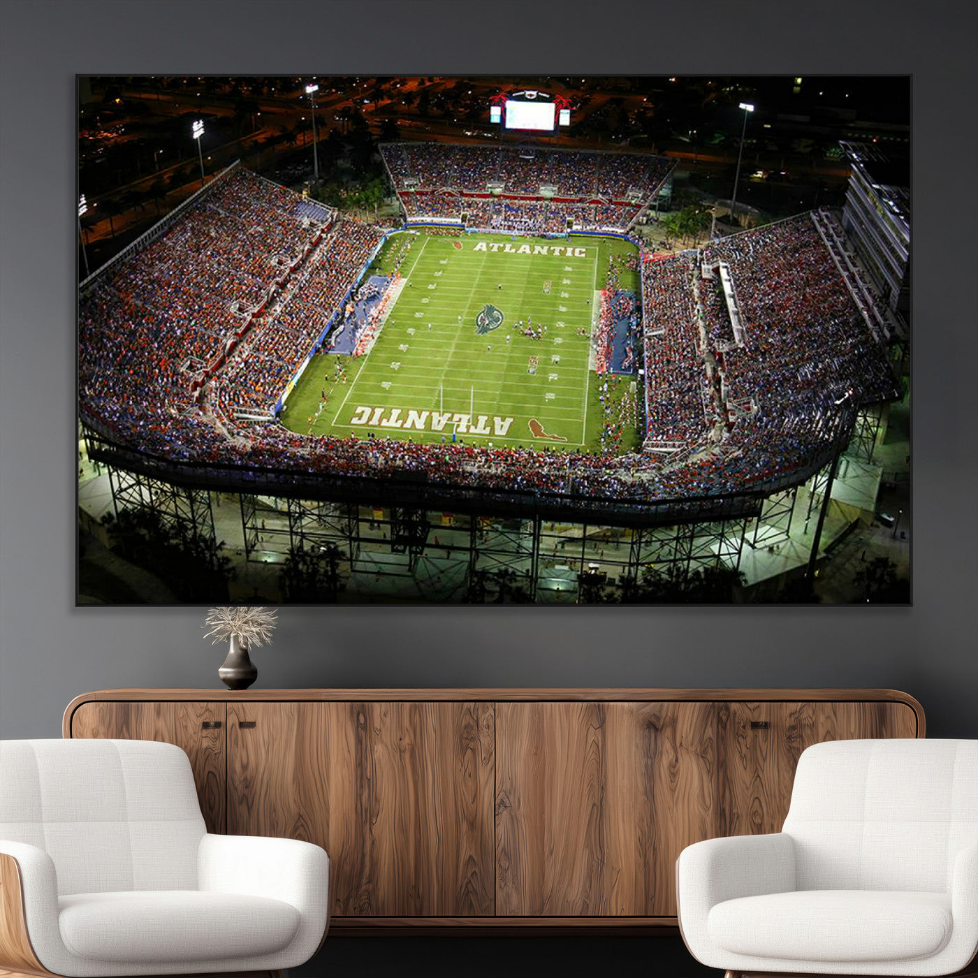 SEG-FC-51X34_Oversize - Florida Atlantic University Owls Football Team Print - Boca Raton FAU Stadium Wall Art Canvas Print