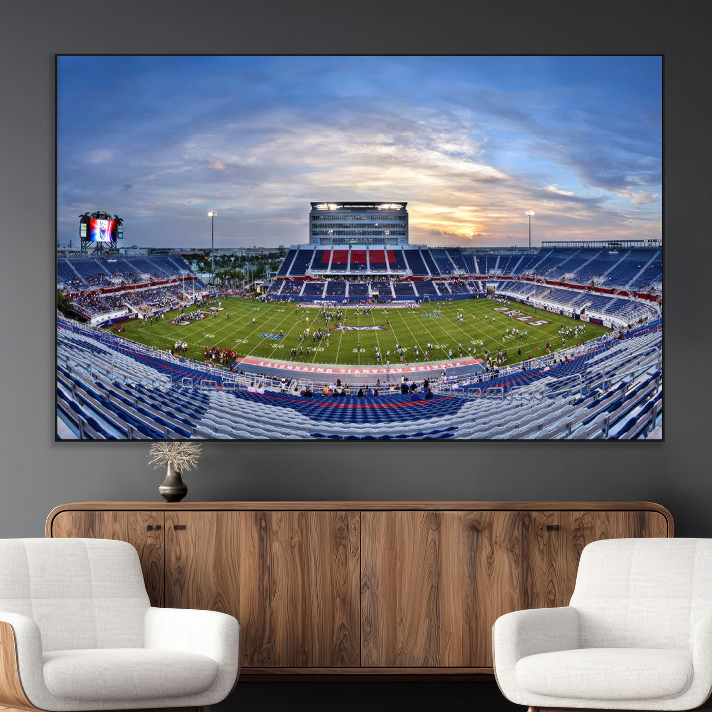 SEG-FC-51X34_Oversize - Florida Atlantic University Owls Football Team Print - Boca Raton FAU Stadium Wall Art Canvas Print
