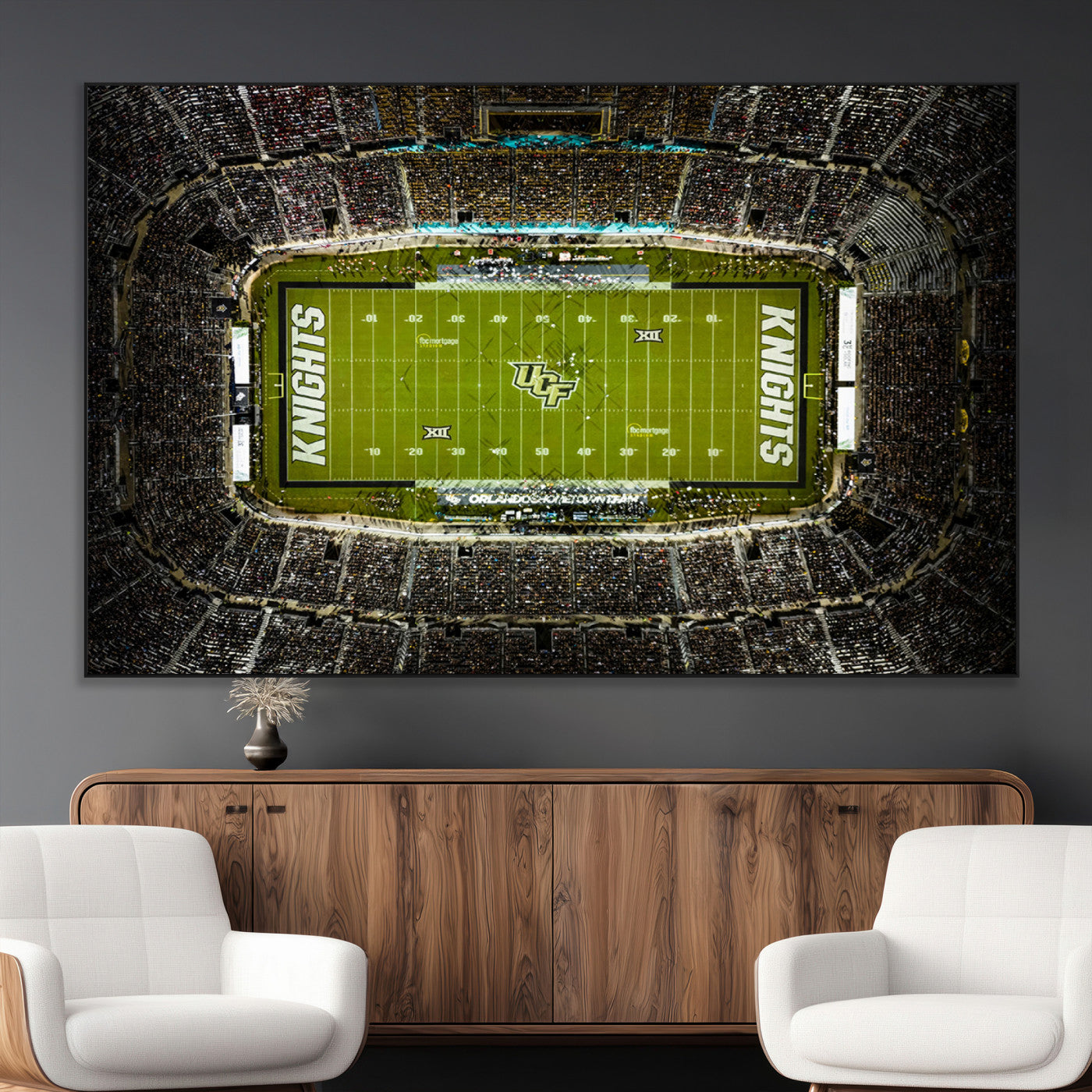 SEG-FC-51X34_Oversize - UCF Knights Football Team Print - Orlando FBC Mortgage Stadium Wall Art, UCF Knights Canvas Print
