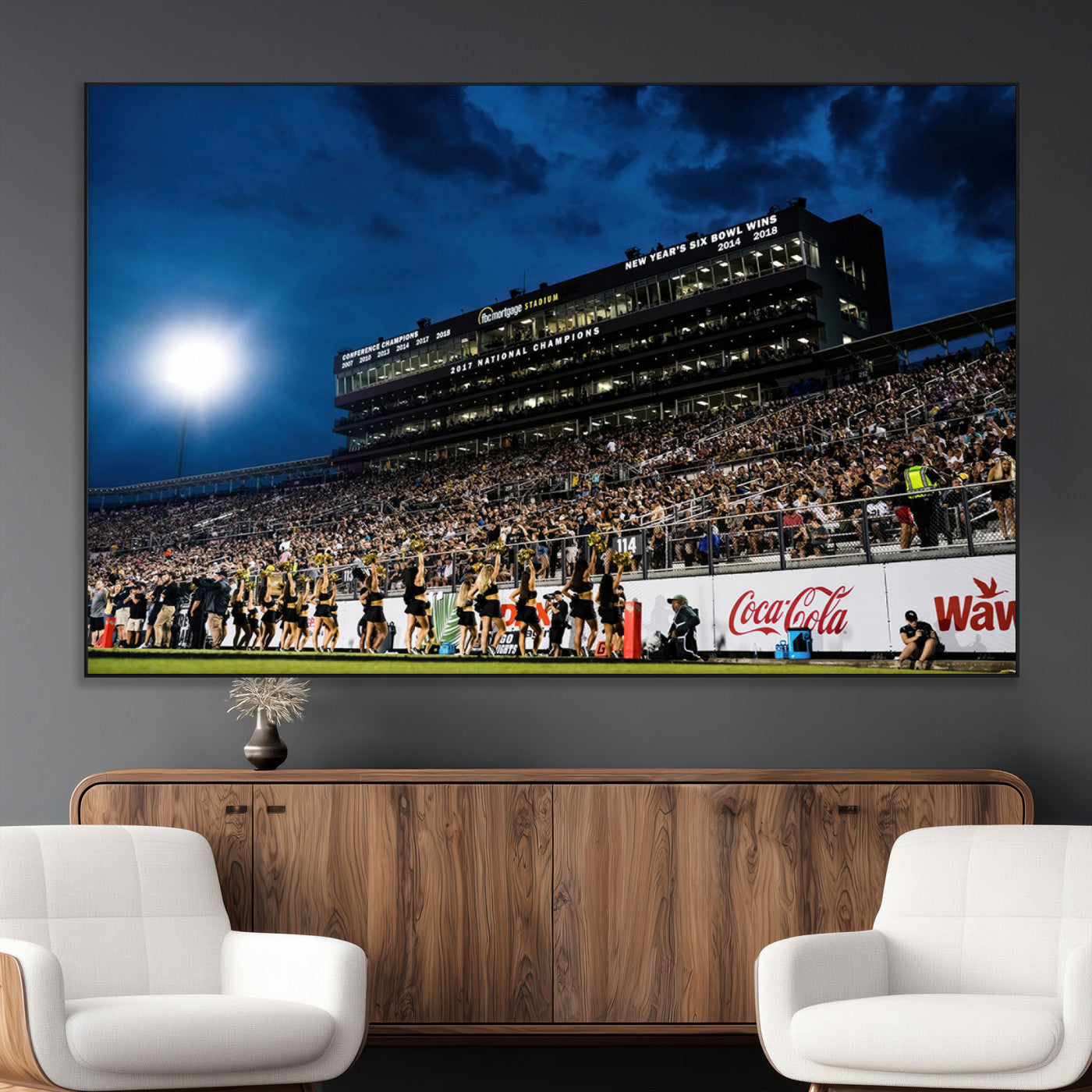 SEG-FC-51X34_Oversize - UCF Knights Football Team Print - Orlando FBC Mortgage Stadium Wall Art Canvas Print