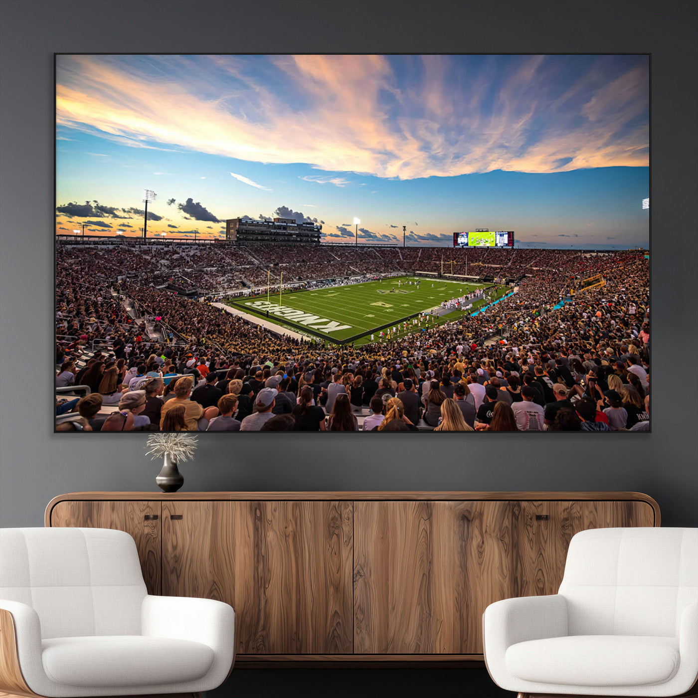 SEG-FC-51X34_Oversize - UCF Knights Football Team Print - Orlando FBC Mortgage Stadium Wall Art Canvas Print