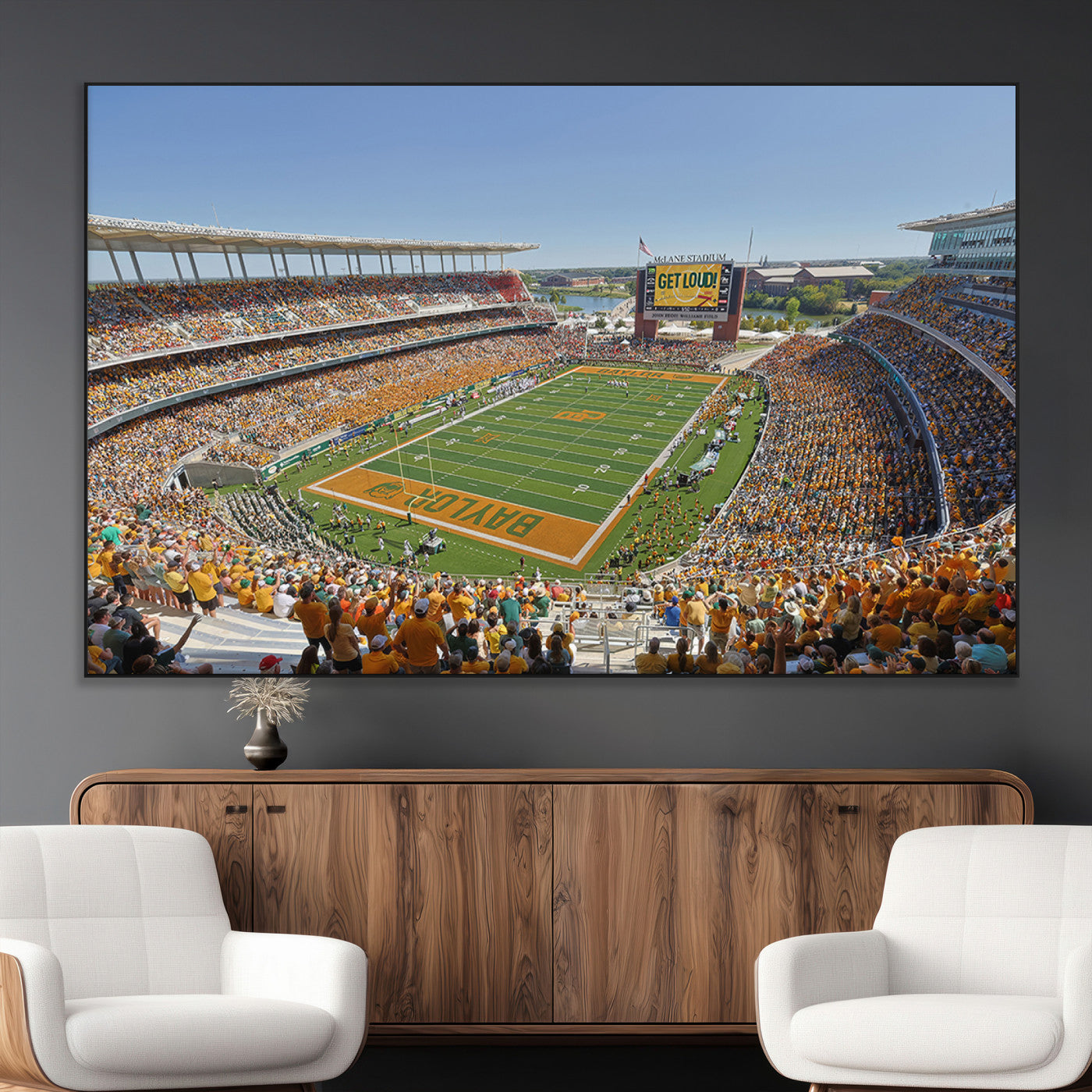 SEG-FC-51X34_Oversize - Baylor University Bears Football Team Print - Waco McLane Stadium Wall Art Canvas Print