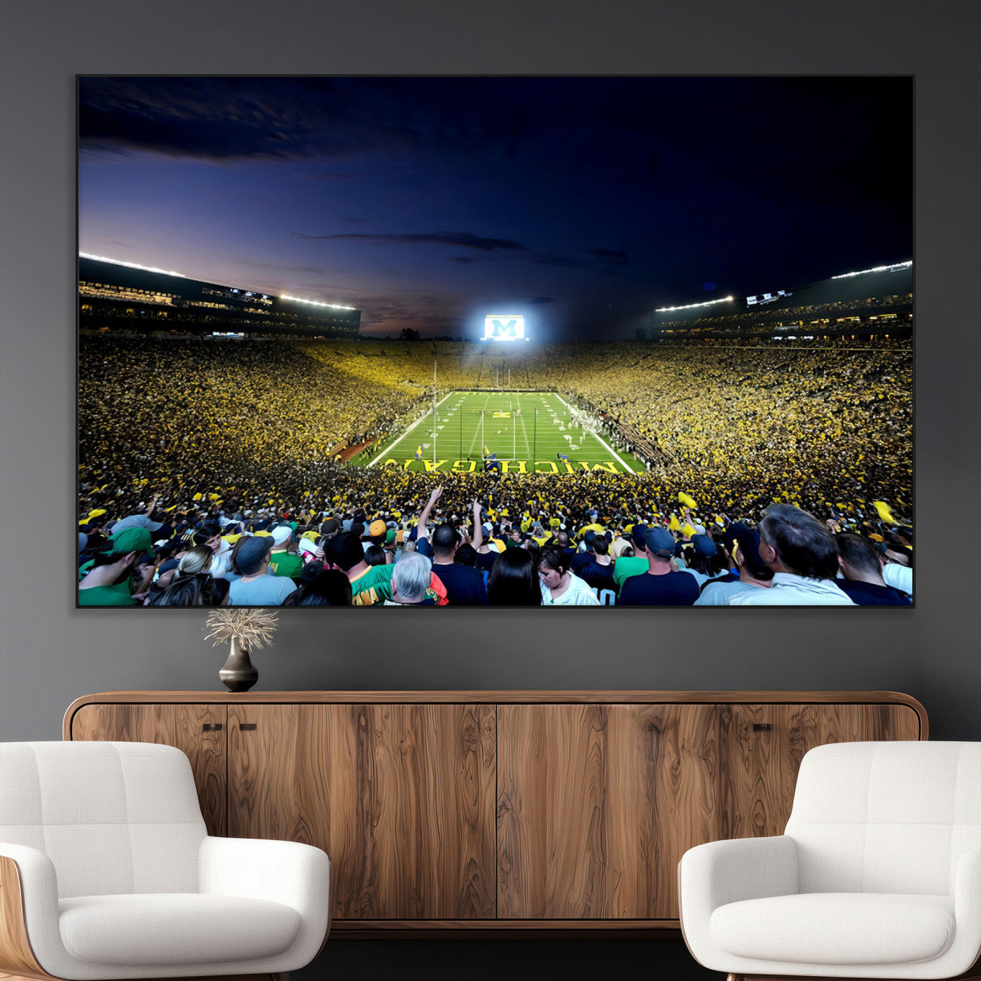 SEG-FC-51X34_Oversize - University of Michigan Wolverines Football Team Print - Ann Arbor Michigan Stadium Canvas Print