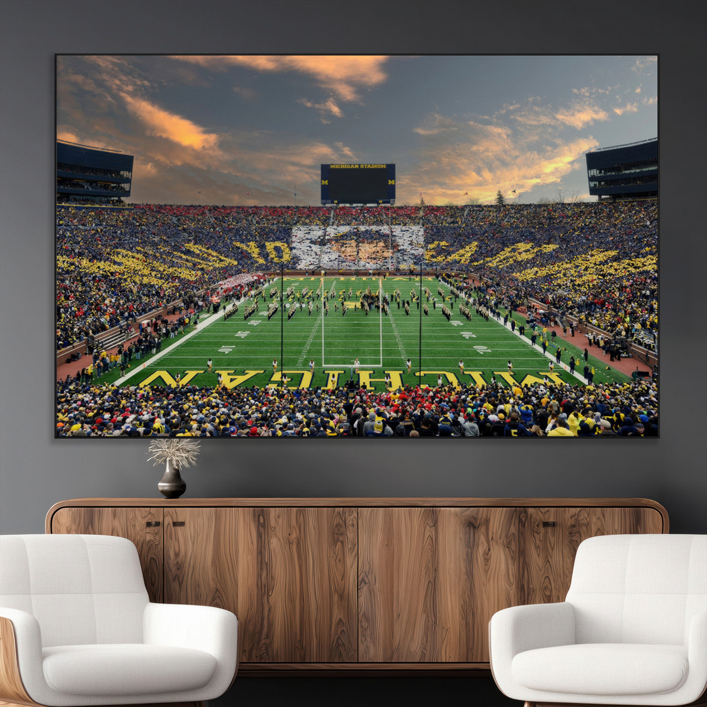 SEG-FC-51X34_Oversize - University of Michigan Wolverines Print Canvas, Football Team Print - Ann Arbor Michigan Stadium