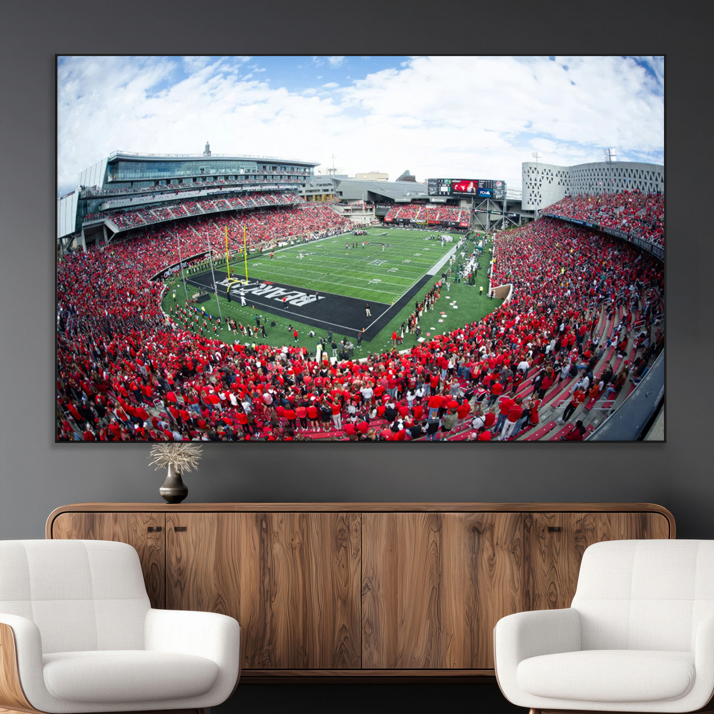 SEG-FC-51X34_Oversize - Cincinnati Bearcats Football Team Print - Nippert Stadium Wall Art Canvas Print