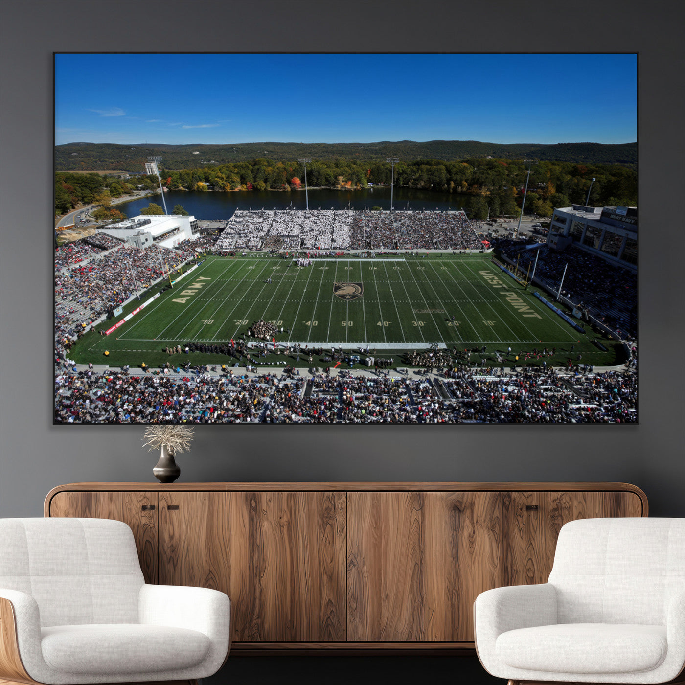 SEG-FC-51X34_Oversize - Army Black Knights Football Team Print - West Point Michie Stadium Wall Art Canvas Print