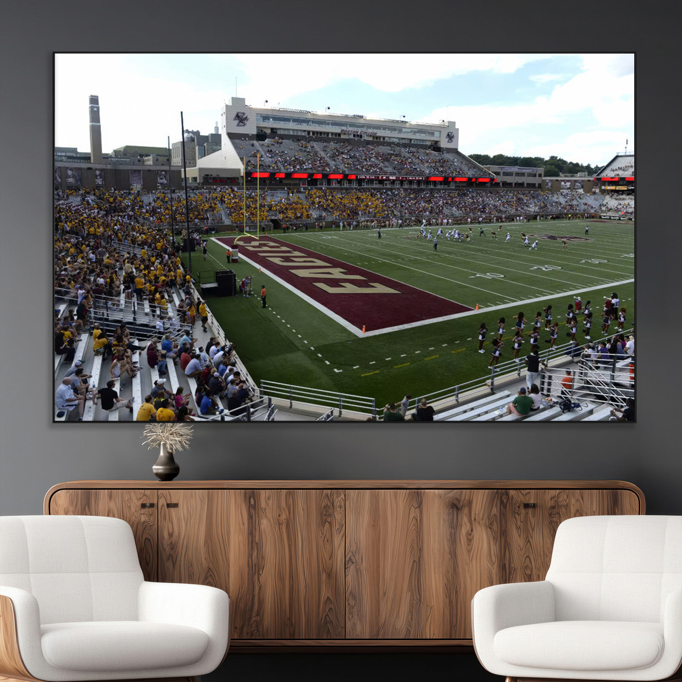 SEG-FC-51X34_Oversize - Boston College Eagles Football Team Print - Boston Alumni Stadium Wall Art Canvas Print