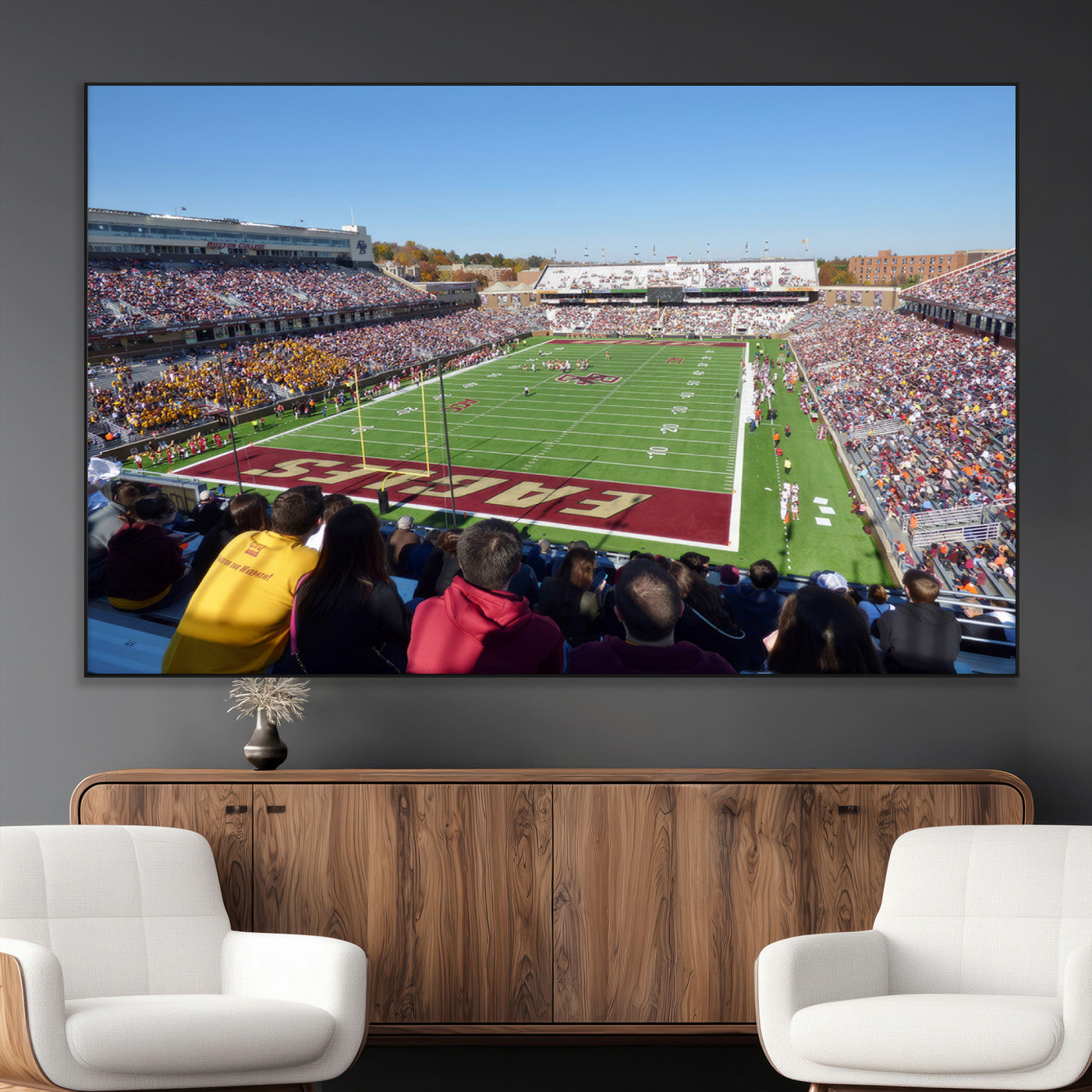 SEG-FC-51X34_Oversize - Boston College Eagles Football Team Print - Boston Alumni Stadium Wall Art Canvas Print