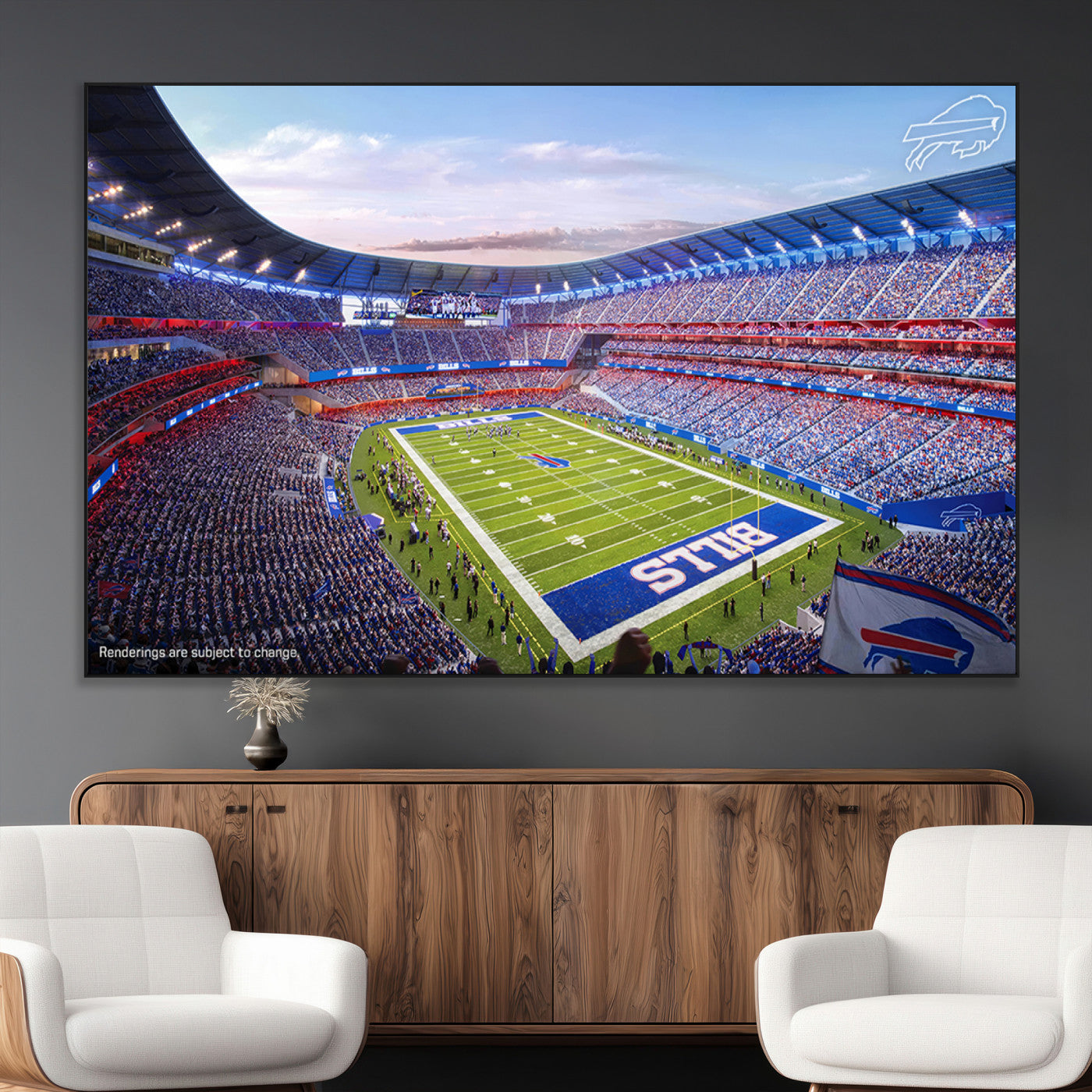 SEG-FC-51X34_Oversize - Buffalo Bills Football Team Print Canvas - Buffalo Highmark Stadium Wall Art Canvas Print