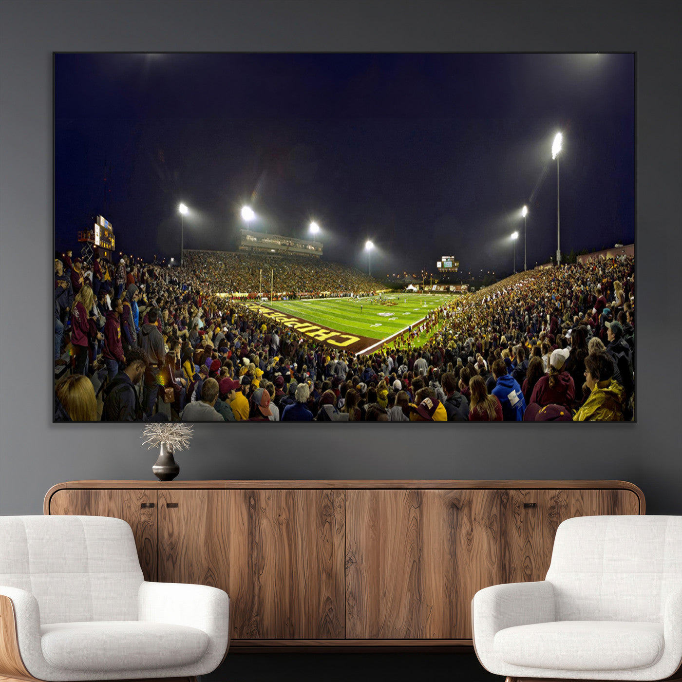SEG-FC-51X34_Oversize - Central Michigan University Chippewas Canvas Wall Art, Football Team Print - Mount Pleasant