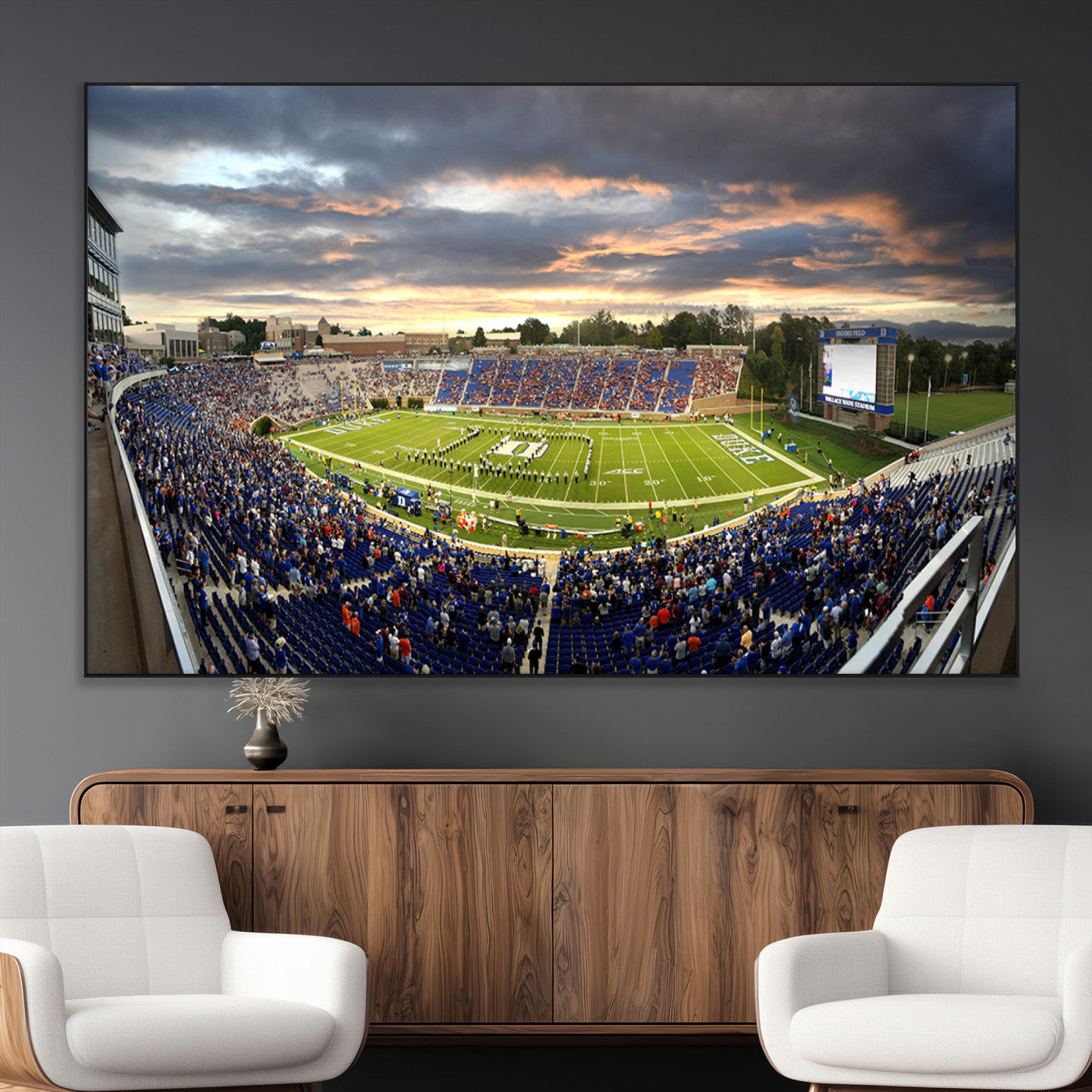 SEG-FC-51X34_Oversize - Duke University Blue Devils Football Team Print - Durham Wallace Wade Stadium Wall Art Canvas Print