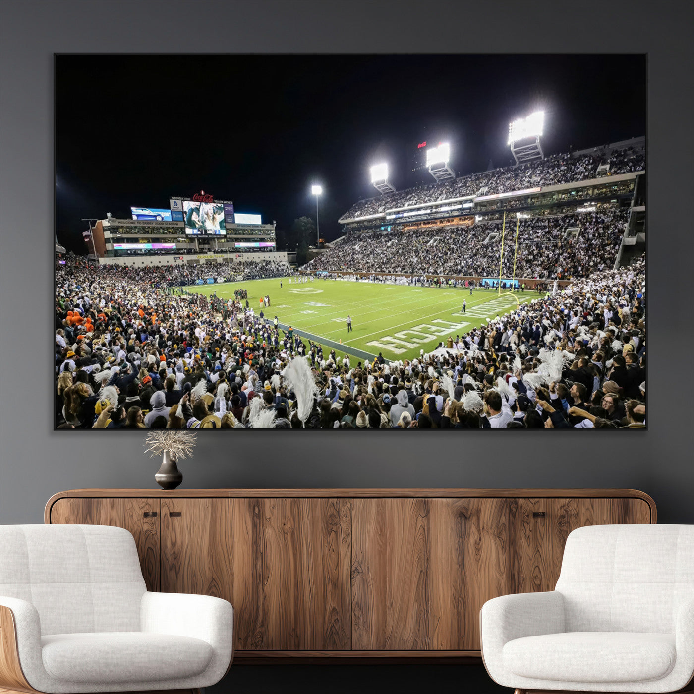 SEG-FC-51X34_Oversize - Georgia Tech Yellow Jackets Football Team Print - Atlanta Bobby Dodd Stadium Wall Art Canvas Print