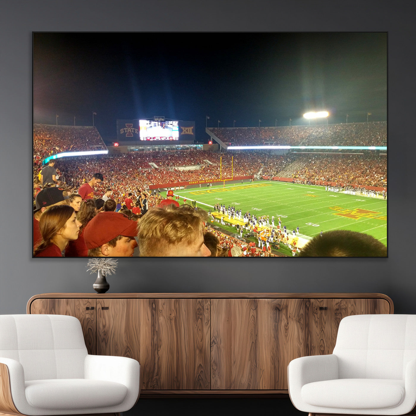 SEG-FC-51X34_Oversize - Iowa State University Cyclones Art Print, Football Team Print - Jack Trice Stadium Ames Wall Art