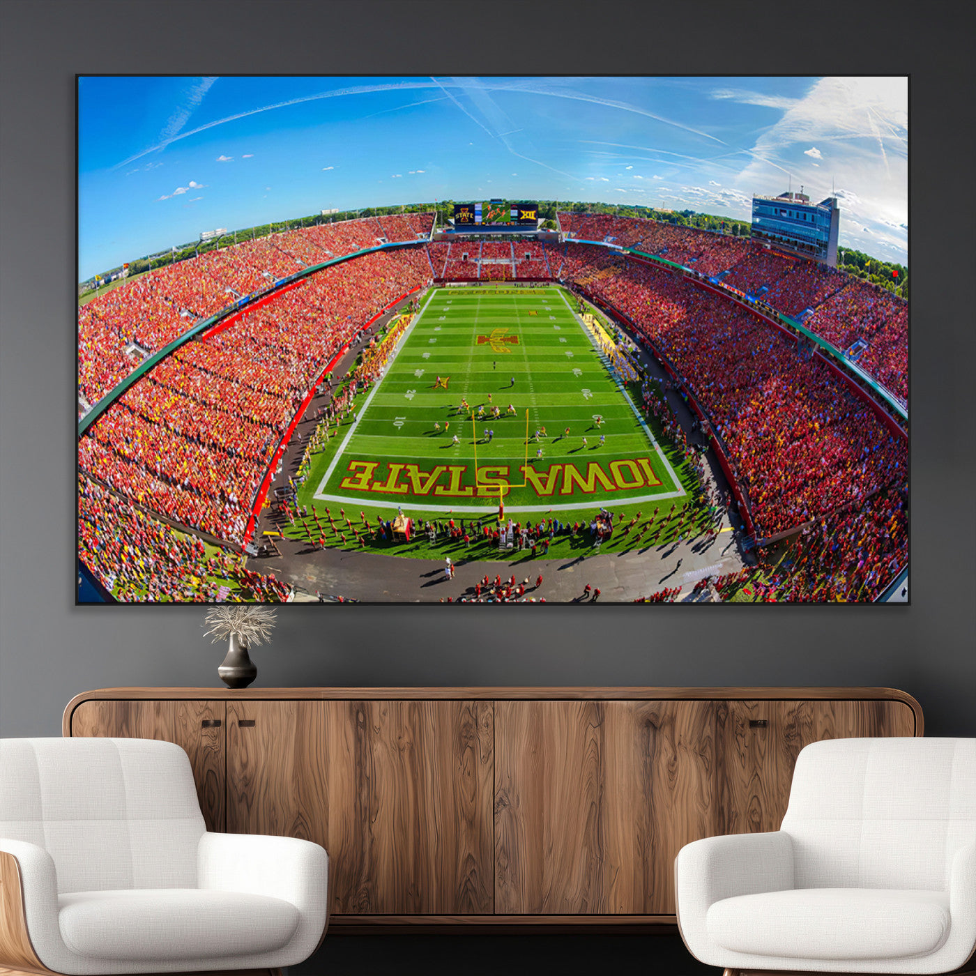 SEG-FC-51X34_Oversize - Iowa State University Cyclones Football Team Print - Ames Jack Trice Stadium Art Canvas Print
