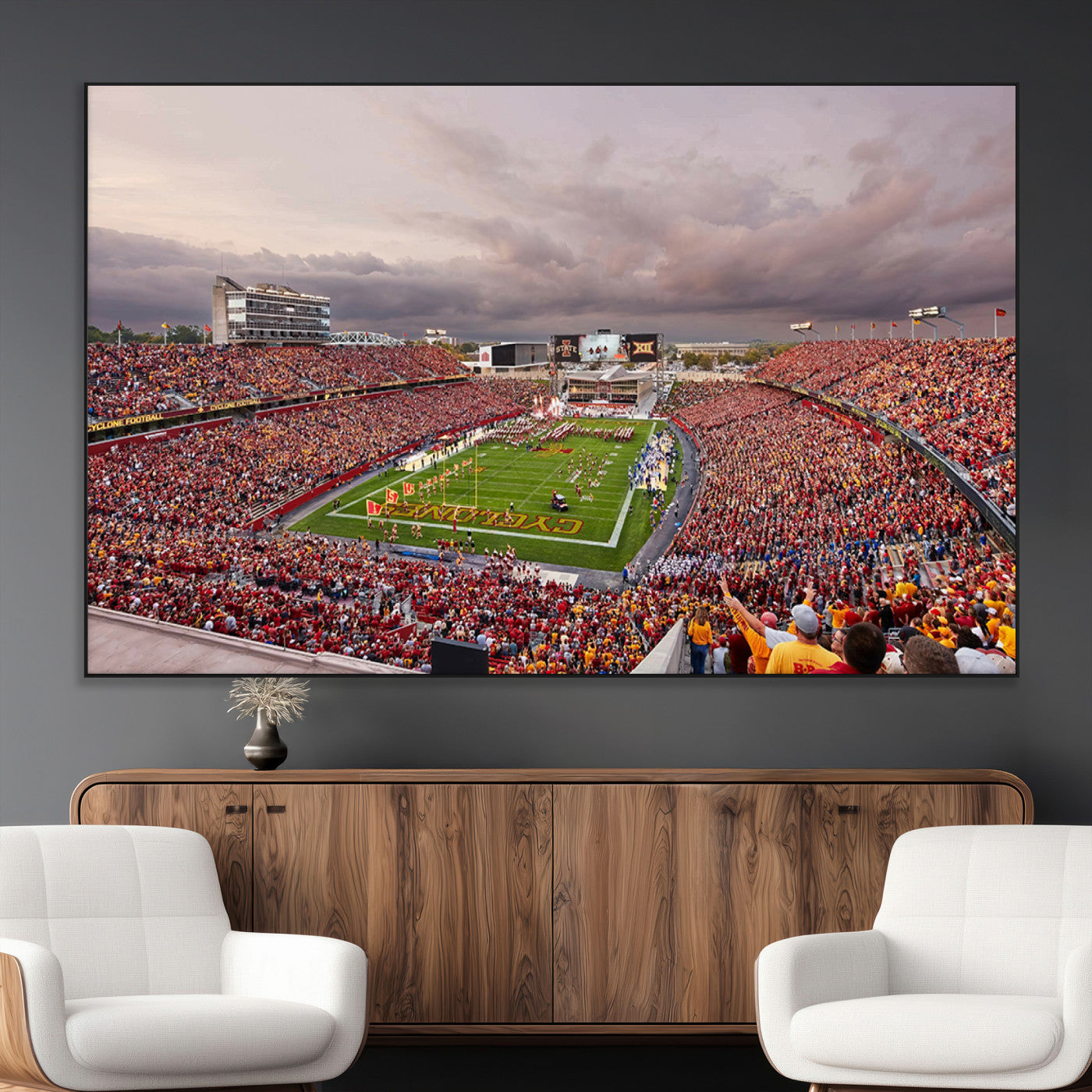 SEG-FC-51X34_Oversize - Iowa State University Cyclones Football Team Print - Ames Jack Trice Stadium Wall Art Canvas Print