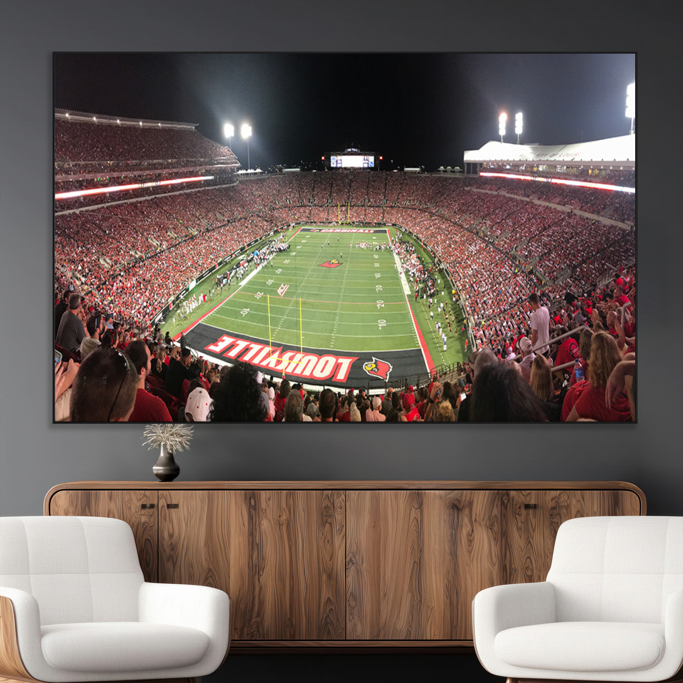 SEG-FC-51X34_Oversize - University of Louisville Cardinals Football Team Print - Louisville Cardinal Stadium Wall Art Canvas