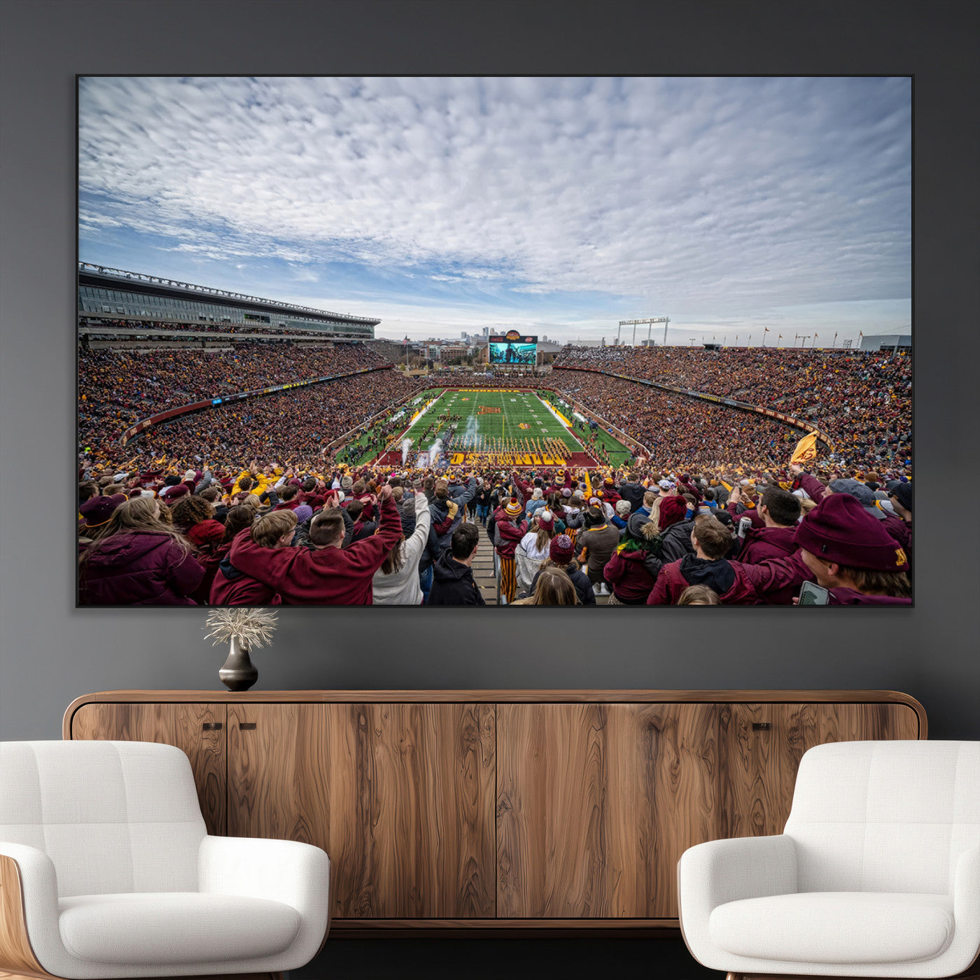 SEG-FC-51X34_Oversize - University of Minnesota Golden Gophers Football Team Print - Minneapolis Huntington Bank Stadium Art