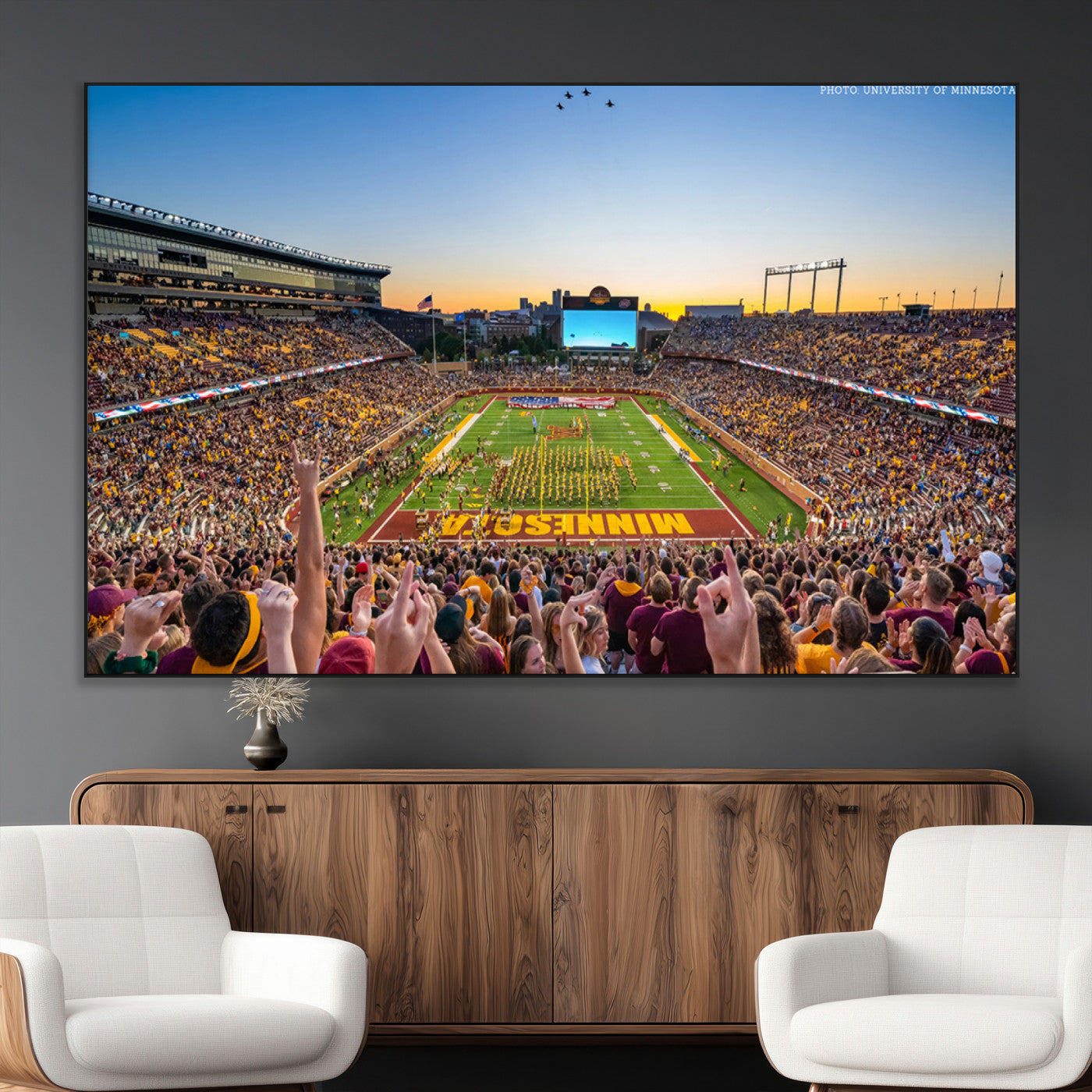 SEG-FC-51X34_Oversize - University of Minnesota Golden Gophers Football Team Print - Minneapolis Huntington Bank Stadium