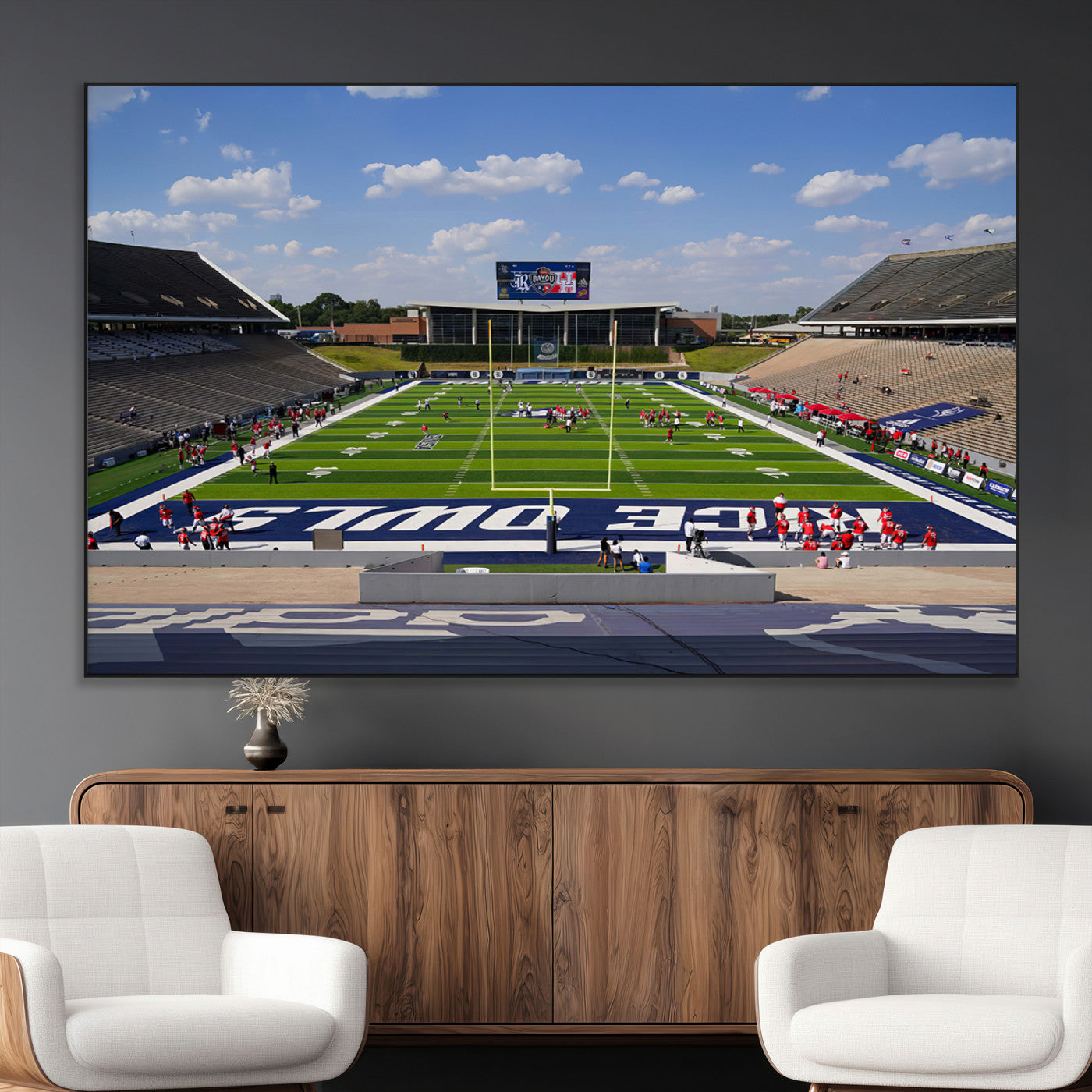 SEG-FC-51X34_Oversize - Rice University Owls Football Team Print - Houston Rice Stadium Wall Art Canvas Print