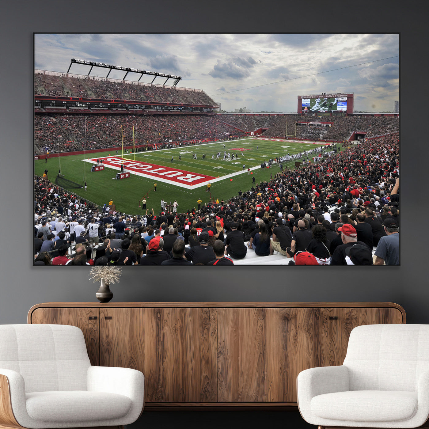 SEG-FC-51X34_Oversize - Rutgers Scarlet Knights Football Team Print - SHI Stadium, Piscataway Wall Art Canvas Print