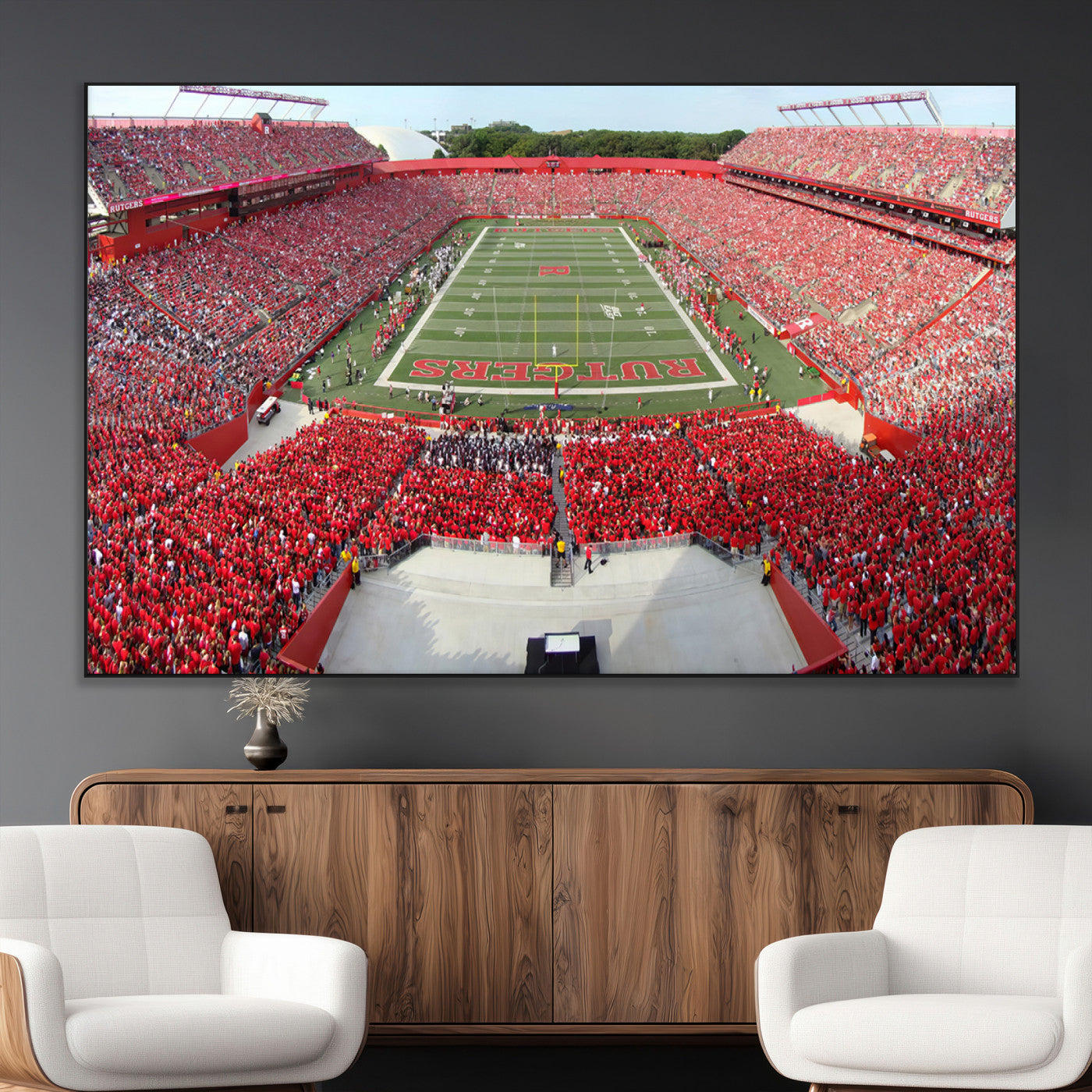 SEG-FC-51X34_Oversize - Rutgers Scarlet Knights Football Team Print - Piscataway SHI Stadium Wall Art Canvas Print