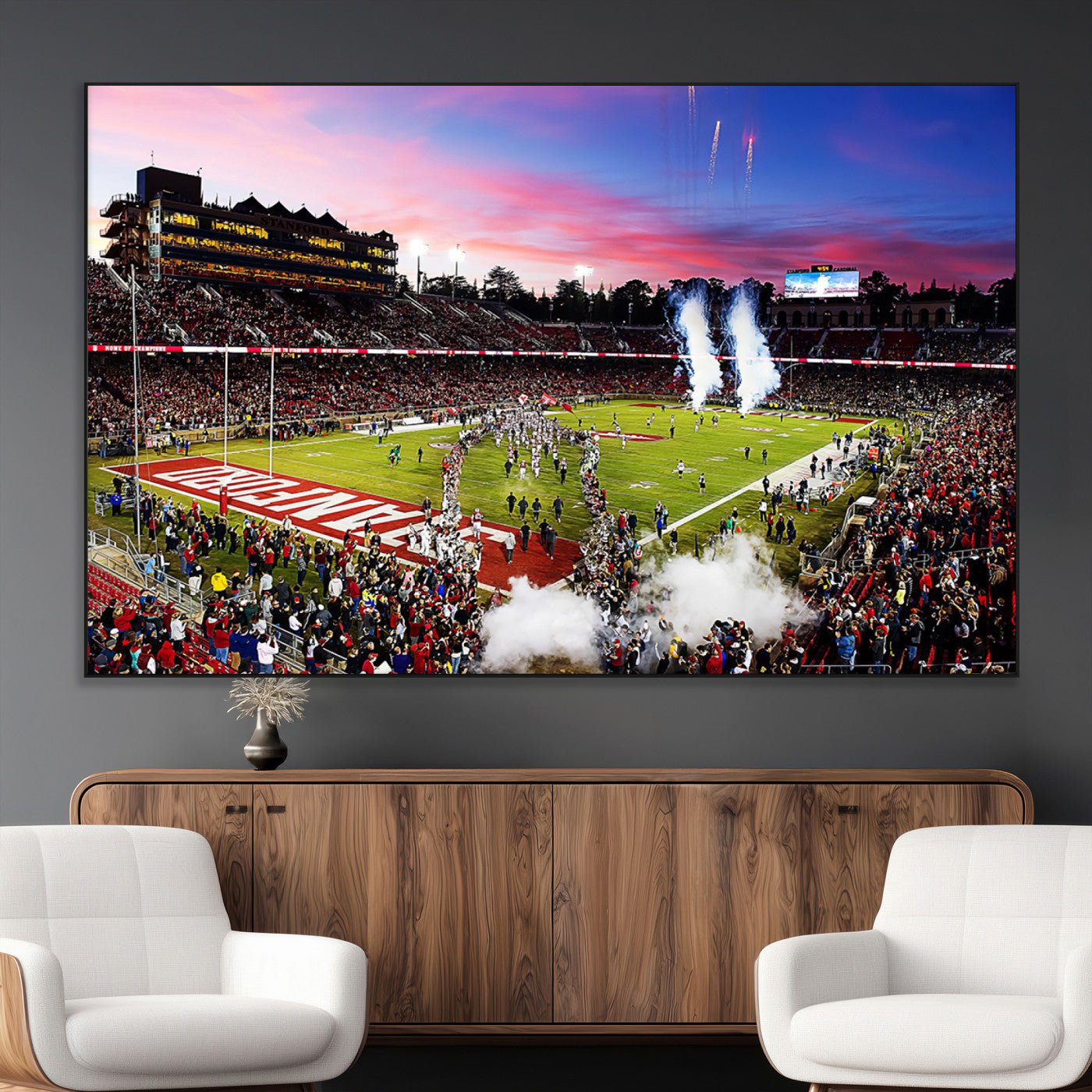 SEG-FC-51X34_Oversize - Stanford University Cardinal Football Team Print - Stanford Stadium Wall Art Canvas Print