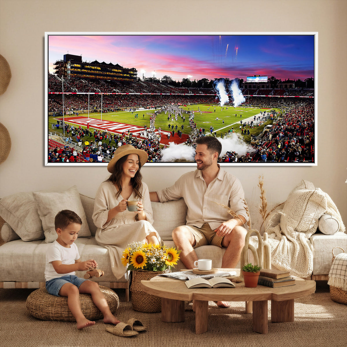 25557-PAN-FL-20X10 - Stanford University Cardinal Football Team Print - Stanford Stadium Wall Art Canvas Print