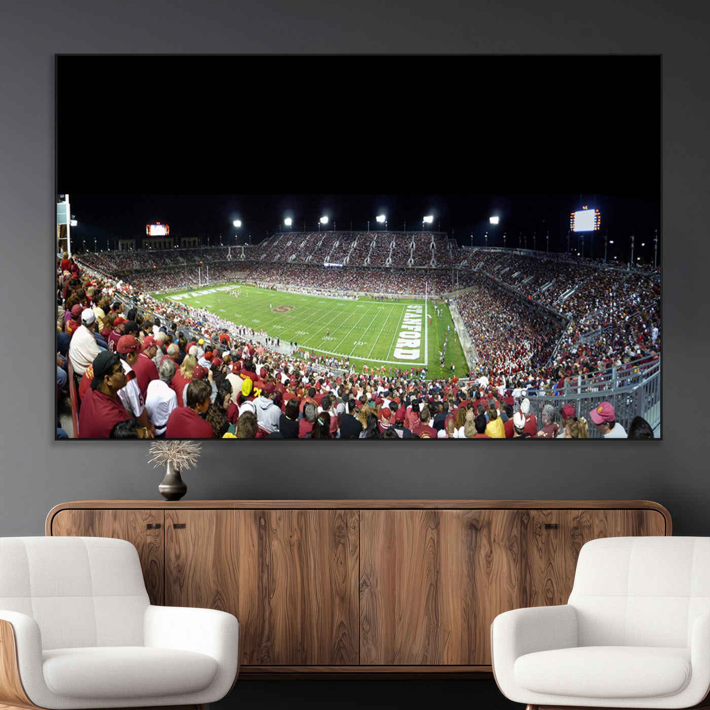 SEG-FC-51X34_Oversize - Stanford University Cardinal Football Team Print - Stanford Stadium Wall Art Canvas Print