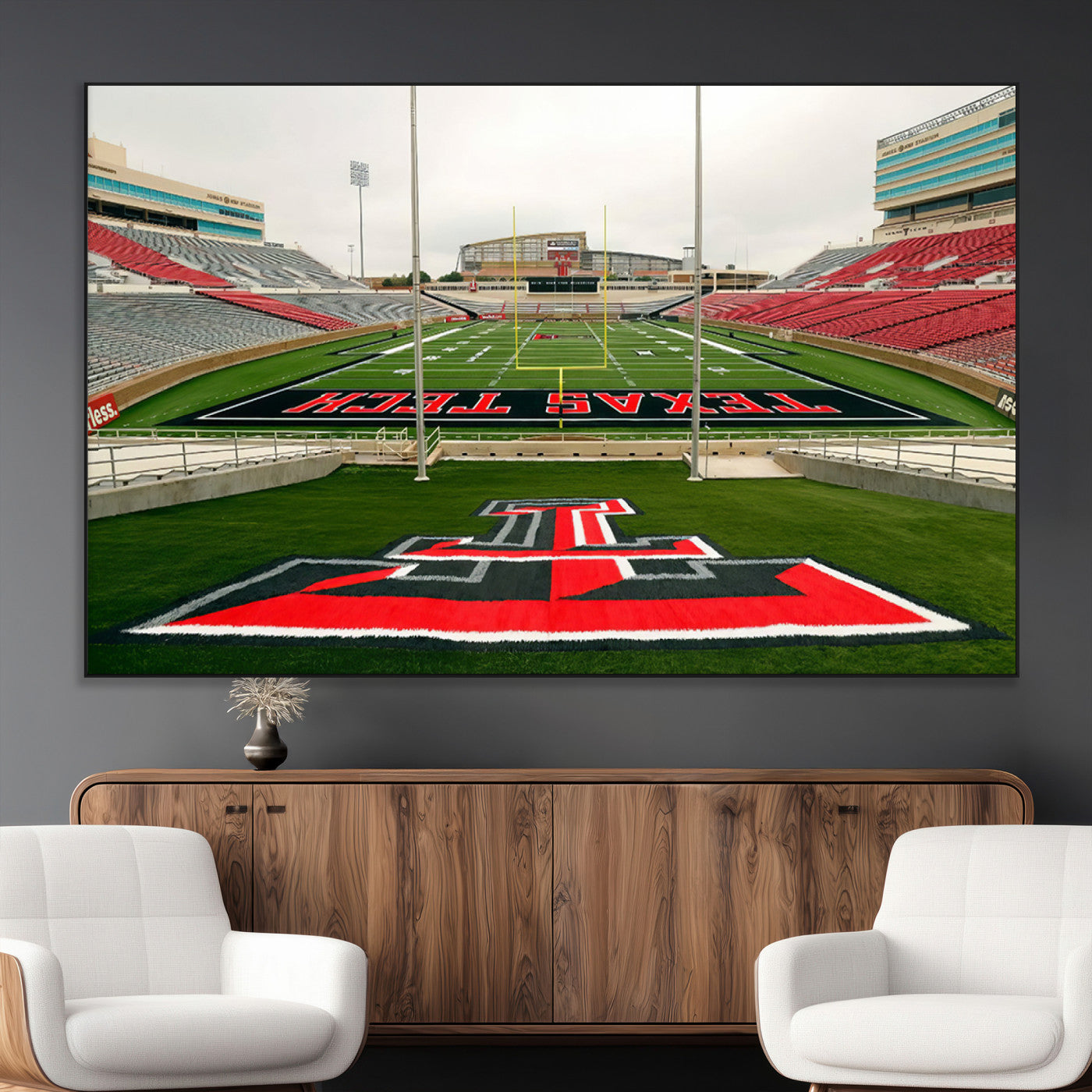 SEG-FC-51X34_Oversize - Texas Tech Red Raiders Football Team Print - Lubbock Jones AT&T Stadium Wall Art Canvas Print