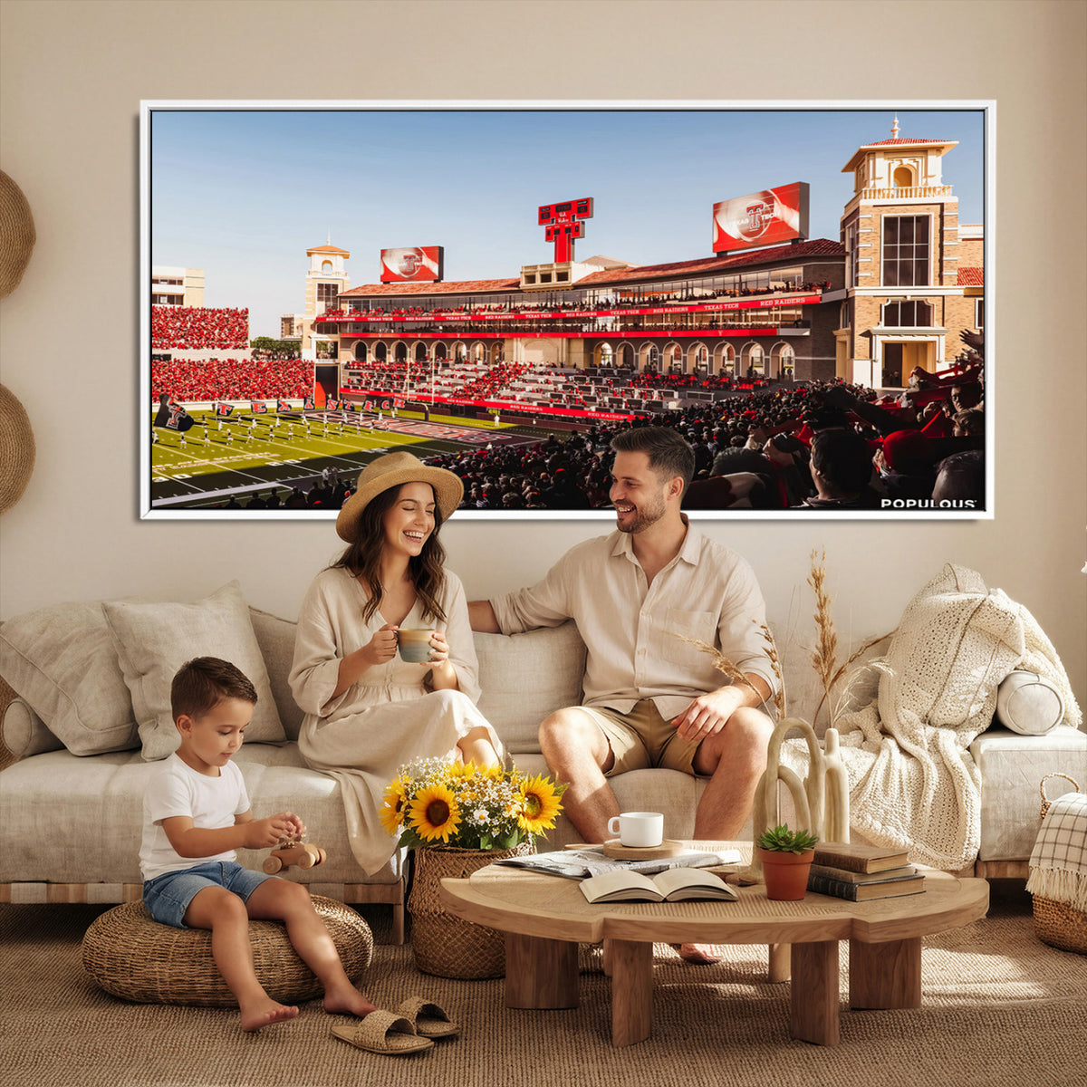89744-PAN-FL-20X10 - Jones AT&T Stadium Texas Tech Red Raiders Wall Art | Large Att Stadium Canvas Print | College